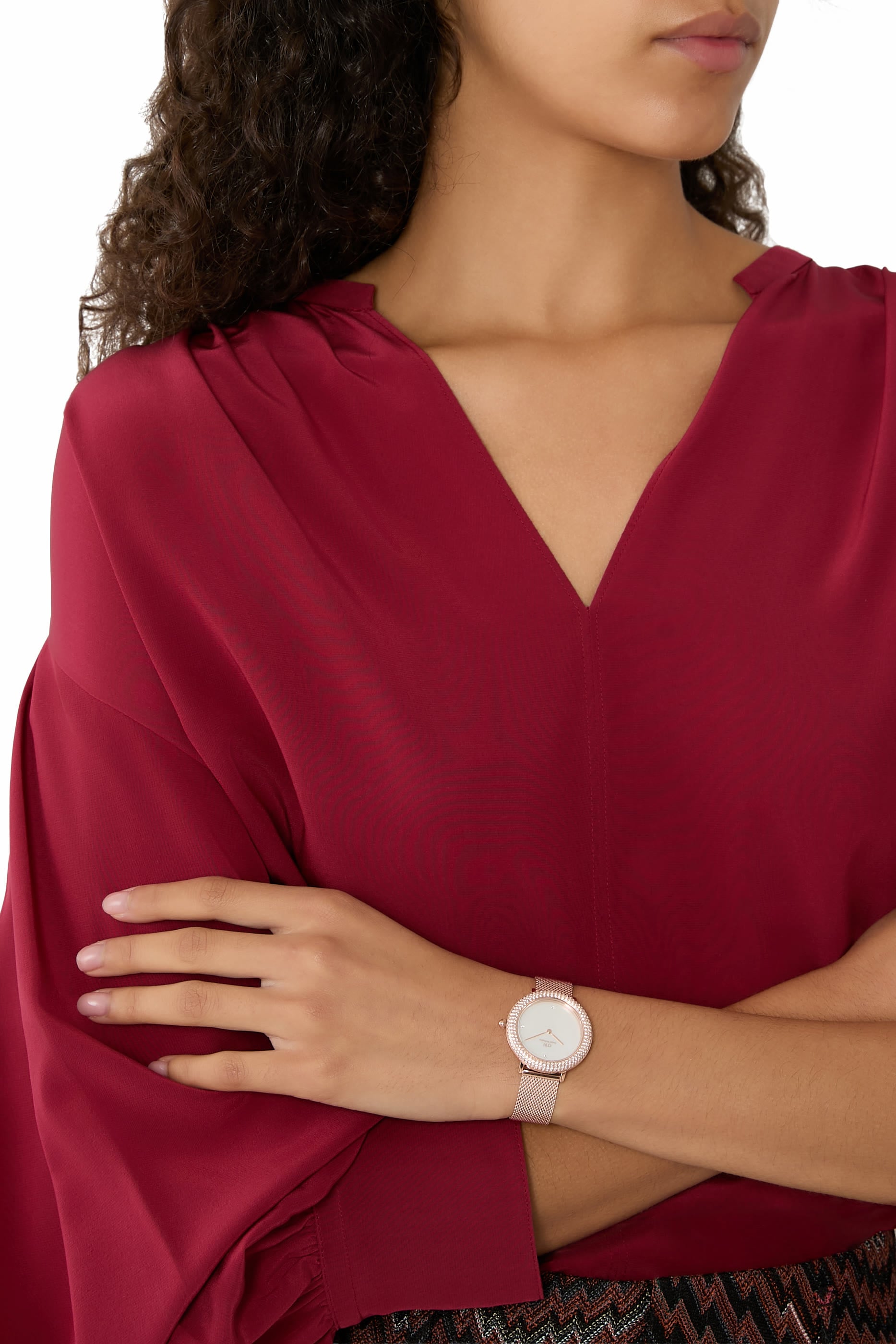 Crystalline Bezel Watch, Stainless Steel