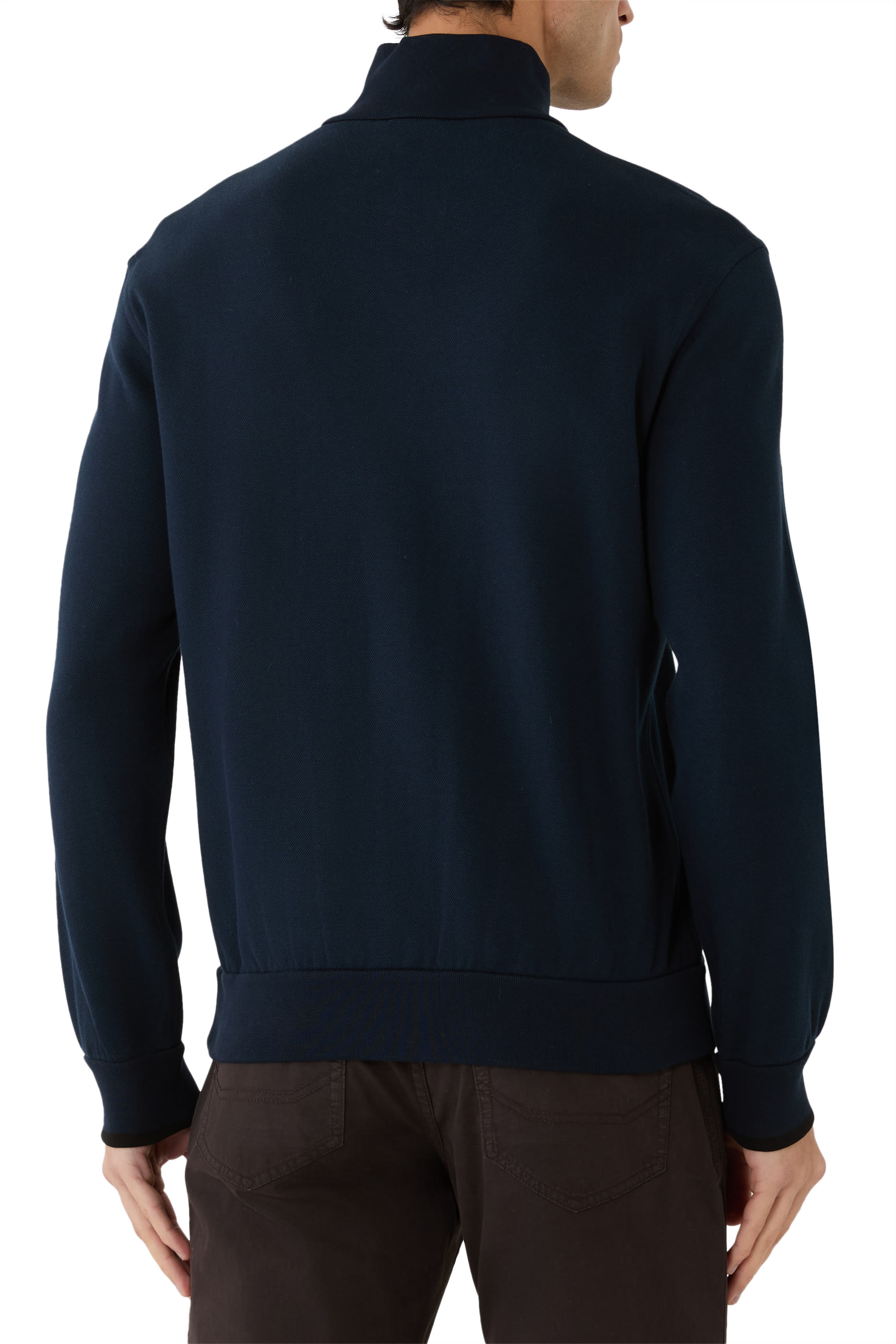 High-Neck Zip-Up Sweater