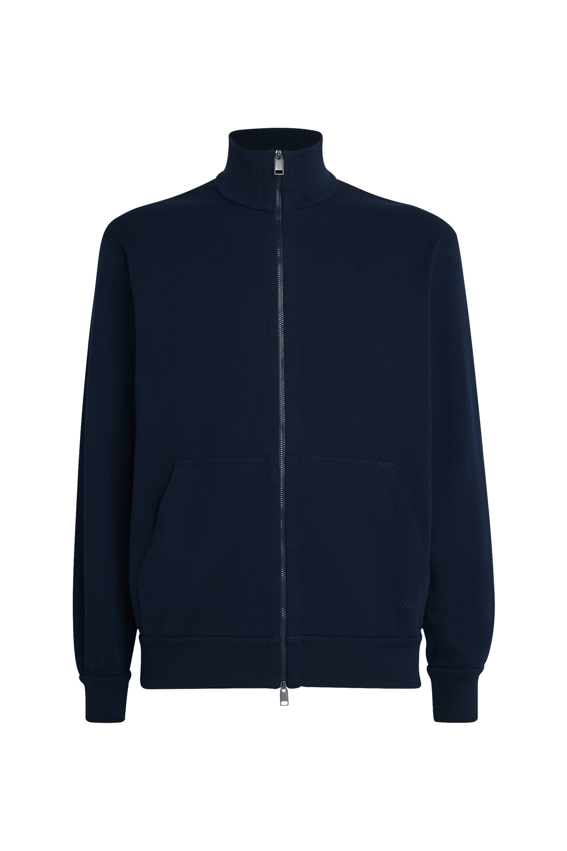 High-Neck Zip-Up Sweater