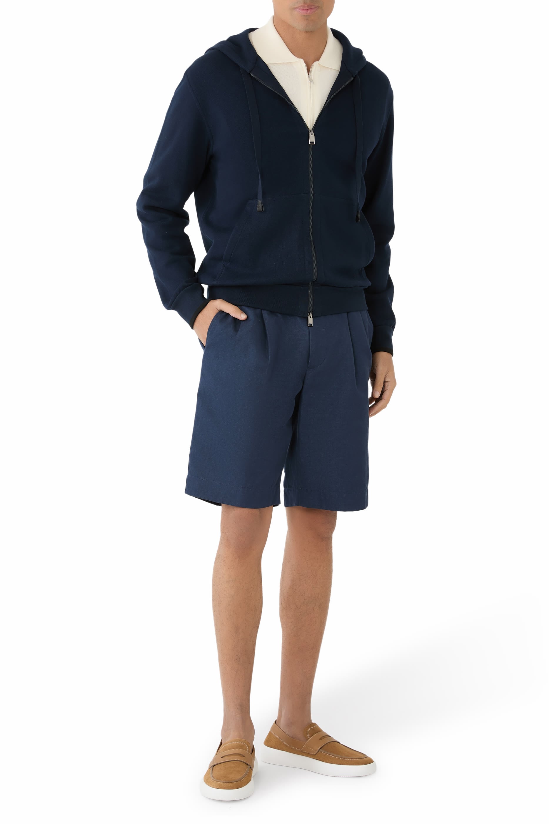 Essential Stretch Cotton Full-Zip Hooded Blouson
