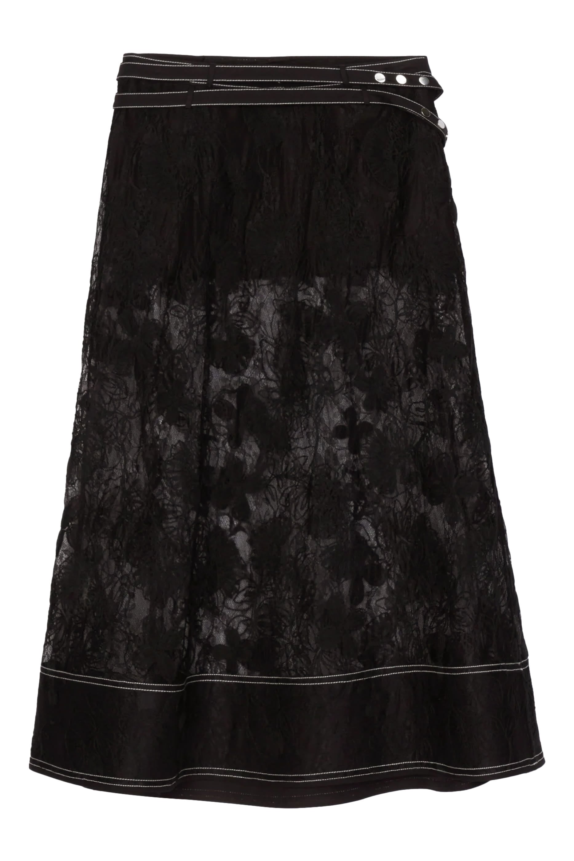  Floral Lace Midi Skirt