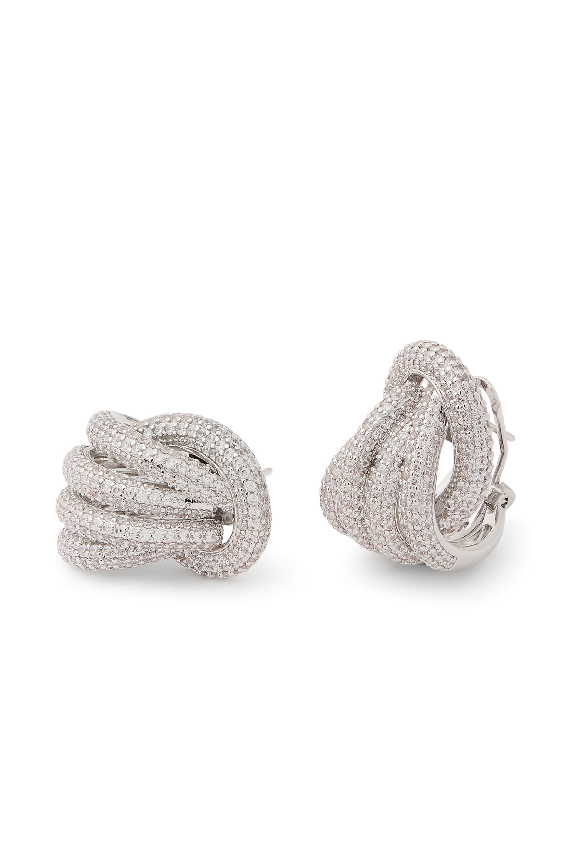 Margaux Pavé Earrings, Sterling Silver & AAAA+ Cubic Zirconia