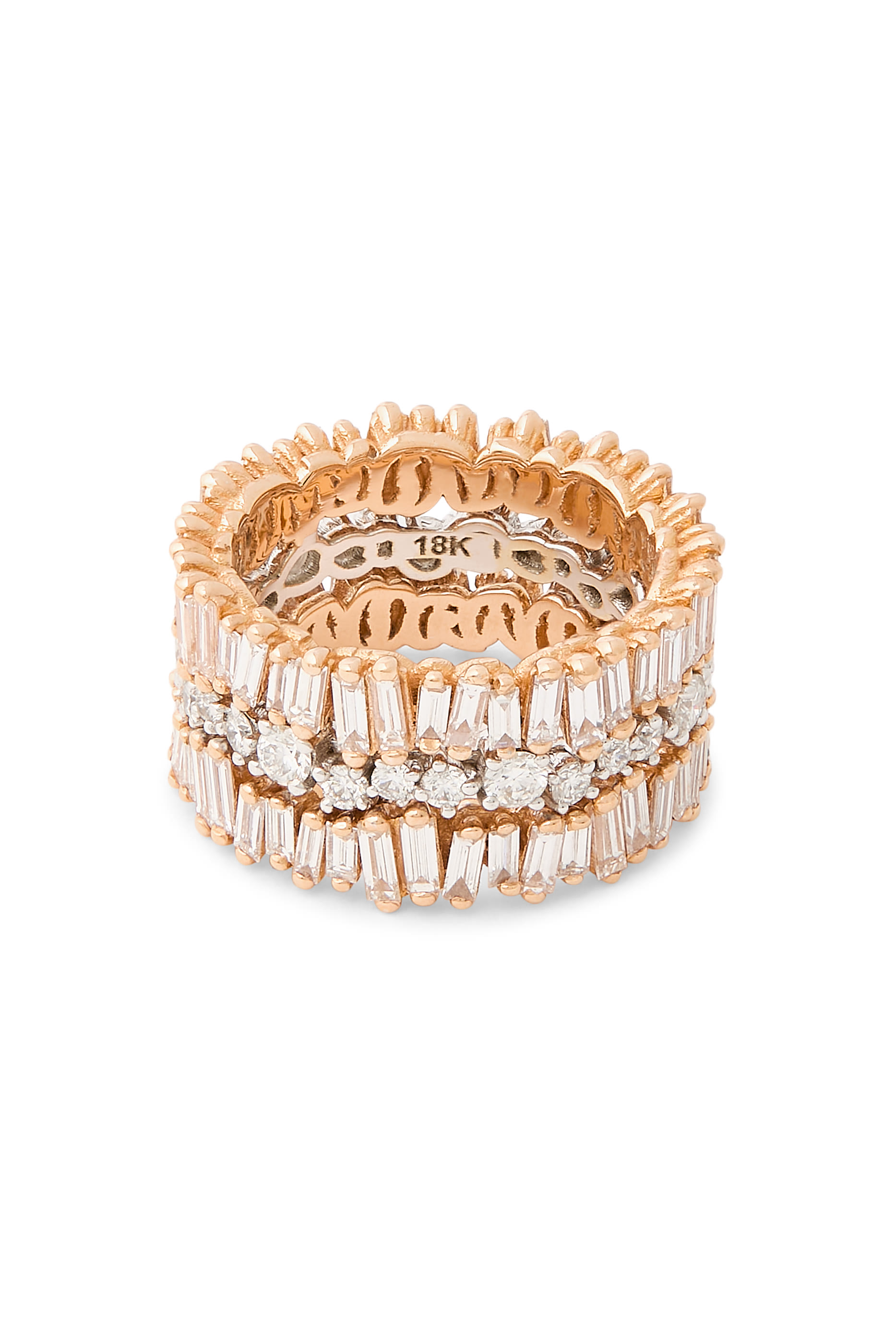 Classic Short Stack Eternity Band, 18k Rose Gold & Diamonds