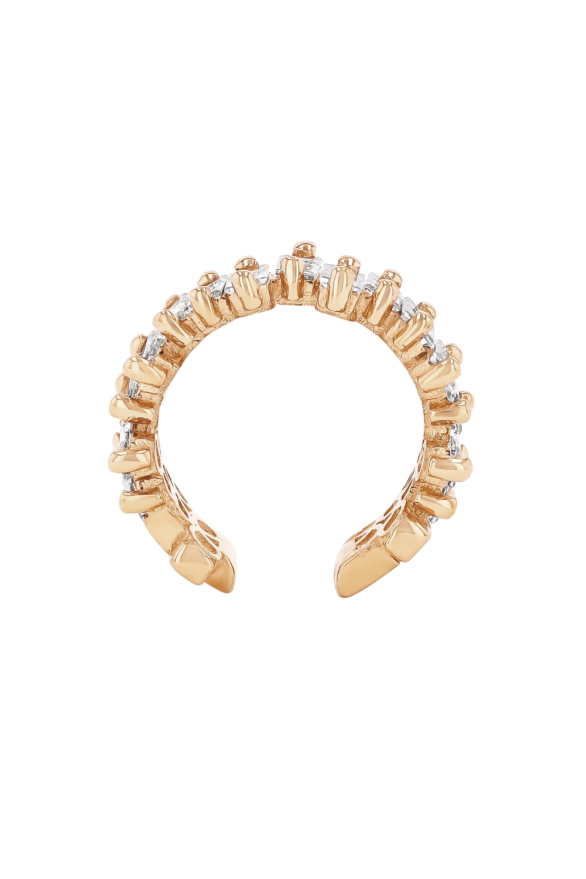 Classic Single Ear Cuff, 18k Rose Gold & Diamonds