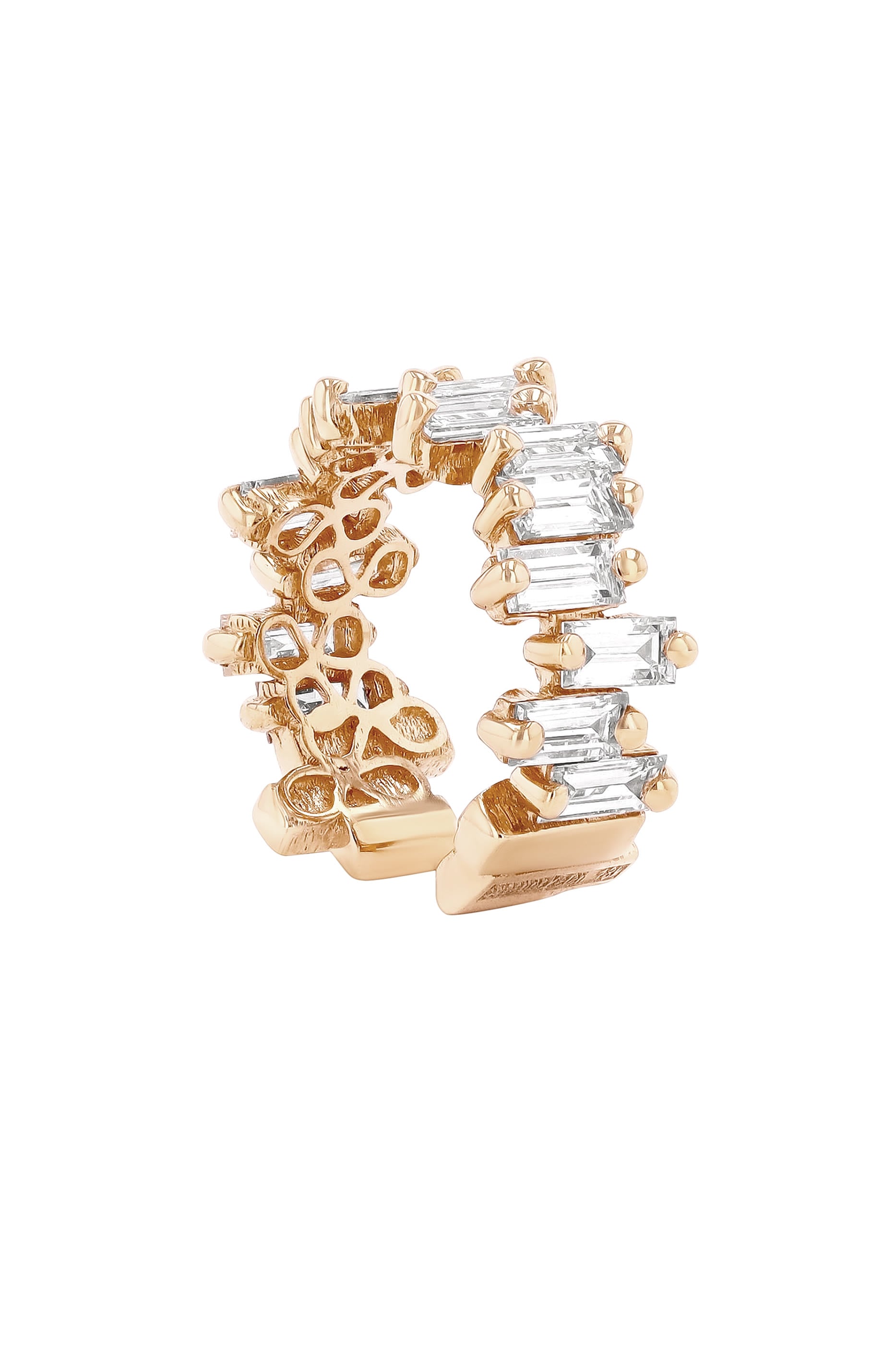Classic Single Ear Cuff, 18k Rose Gold & Diamonds