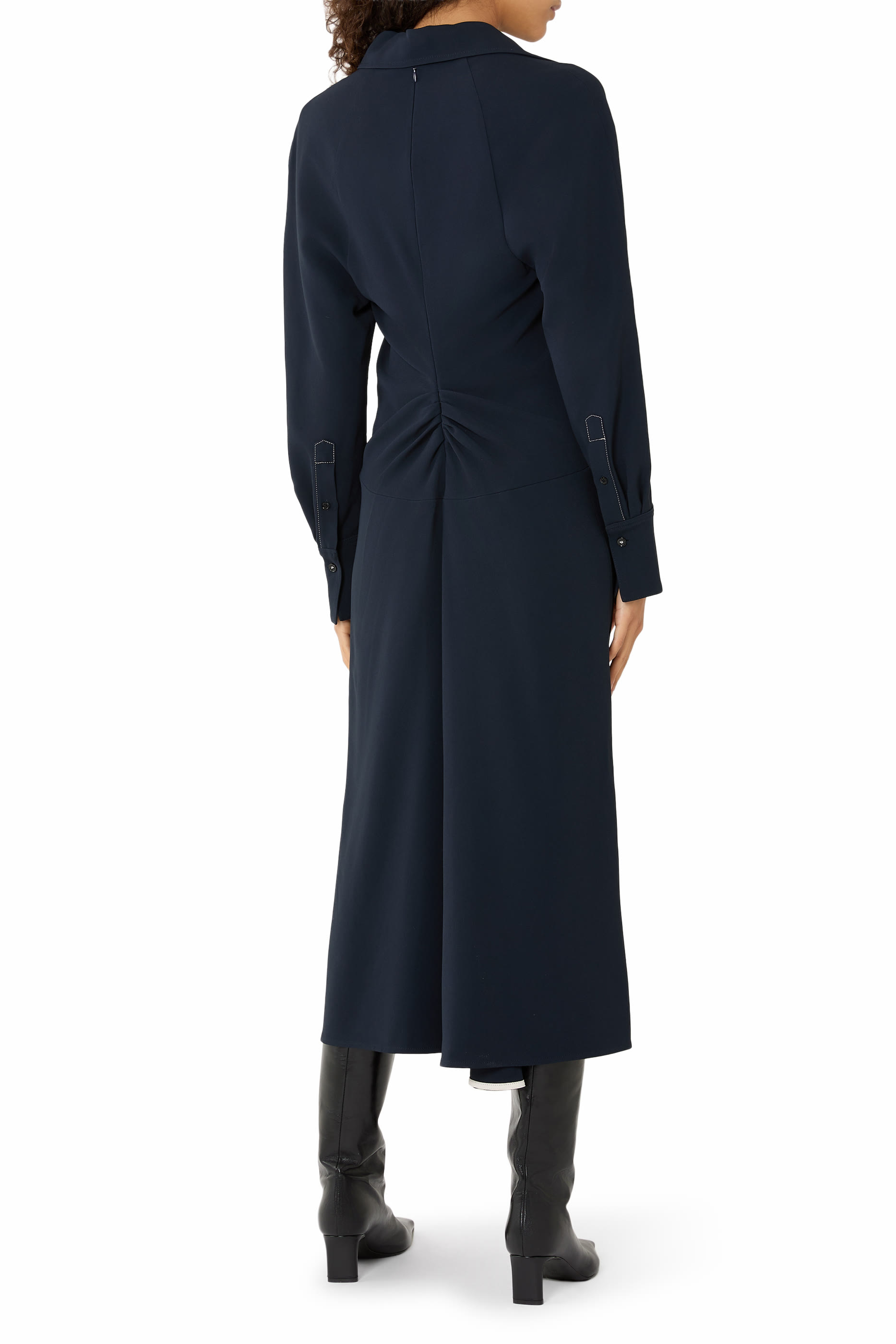 Polo Collar Midi Dress