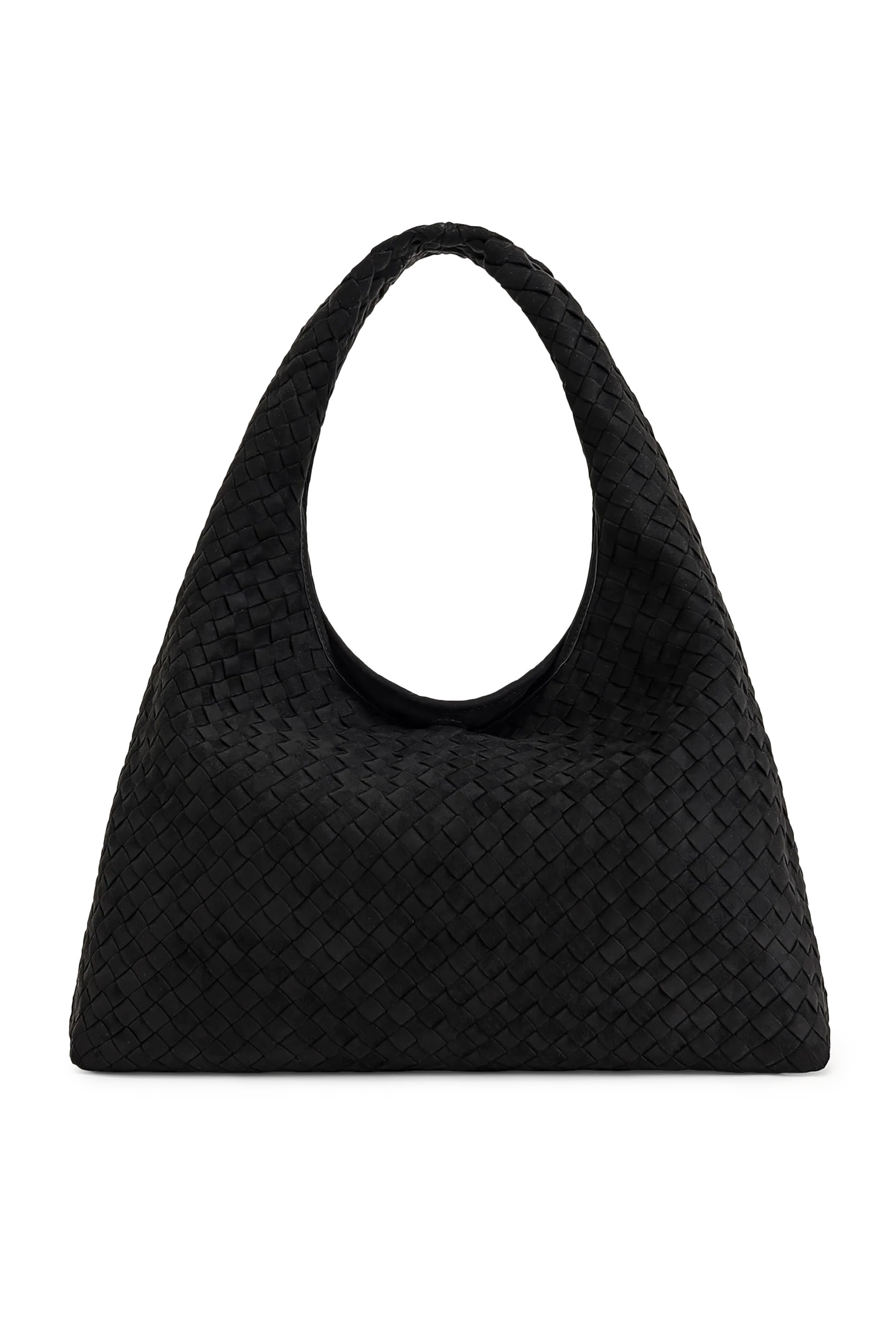 Laura Faux Suede Woven Shoulder Bag