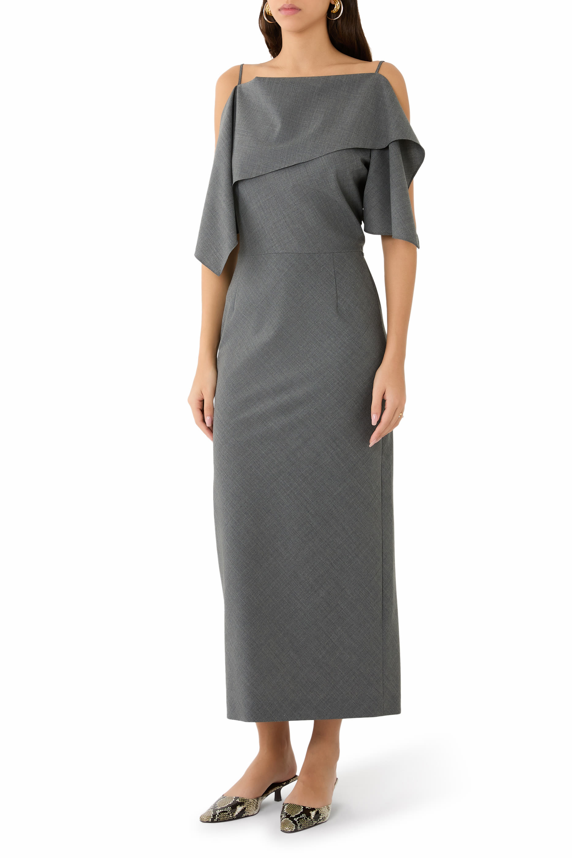 Folded Wool Dress 