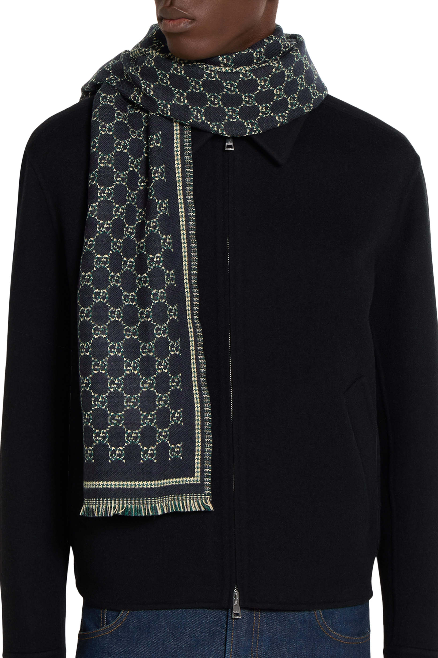 GG Wool Jacquard Scarf