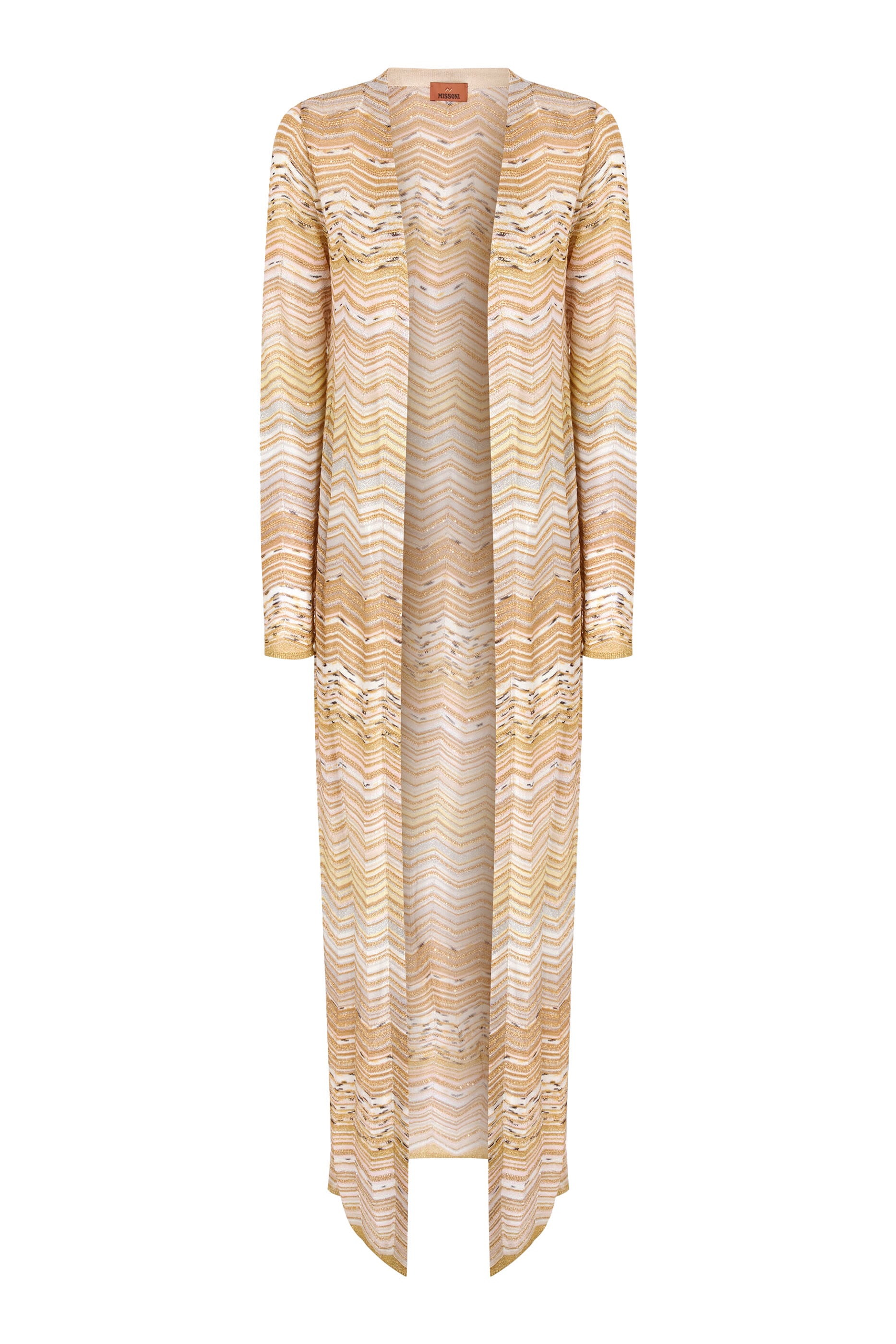 Chevron Pattern Sequin Long Cardigan