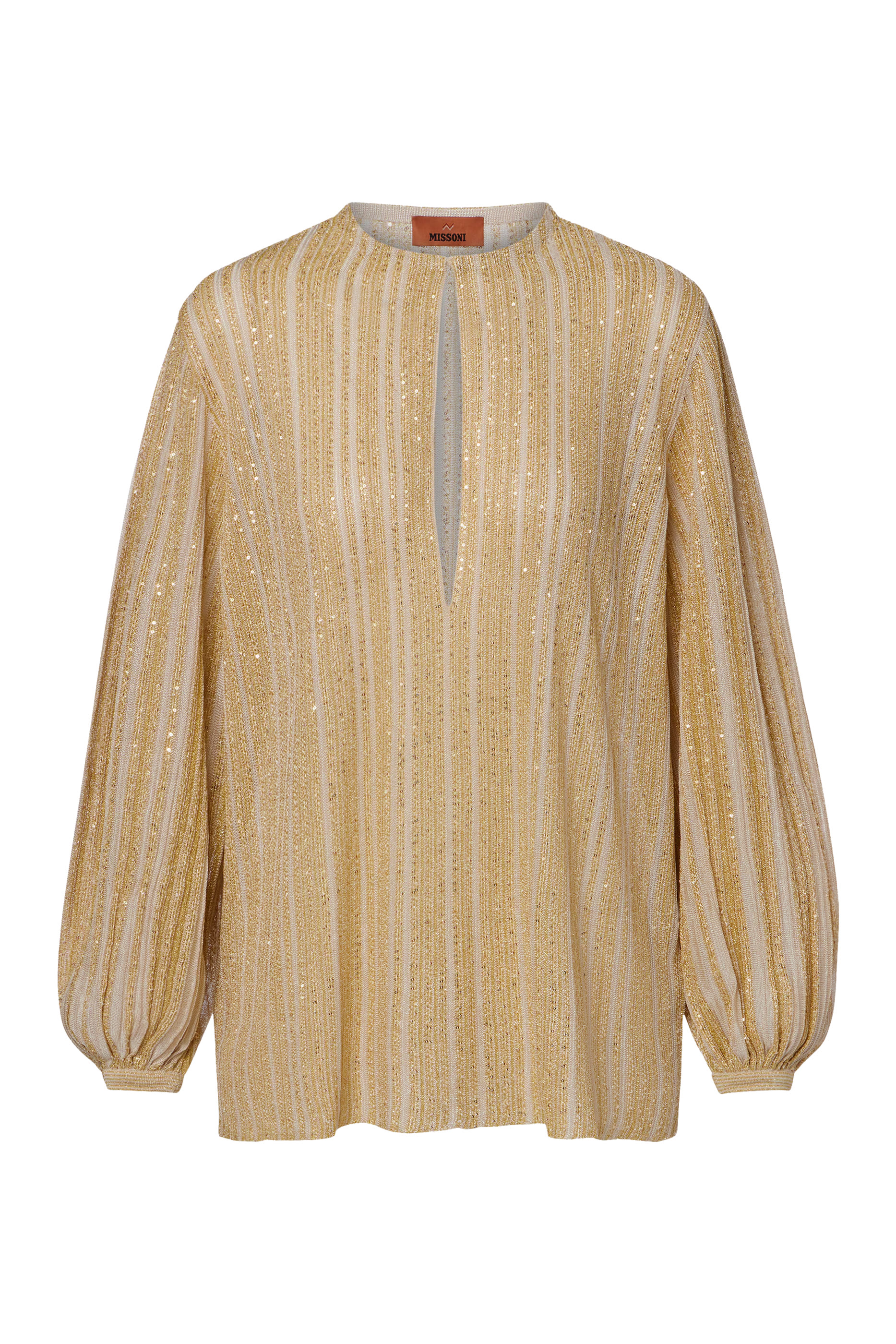 Cutout Lamé Blouse