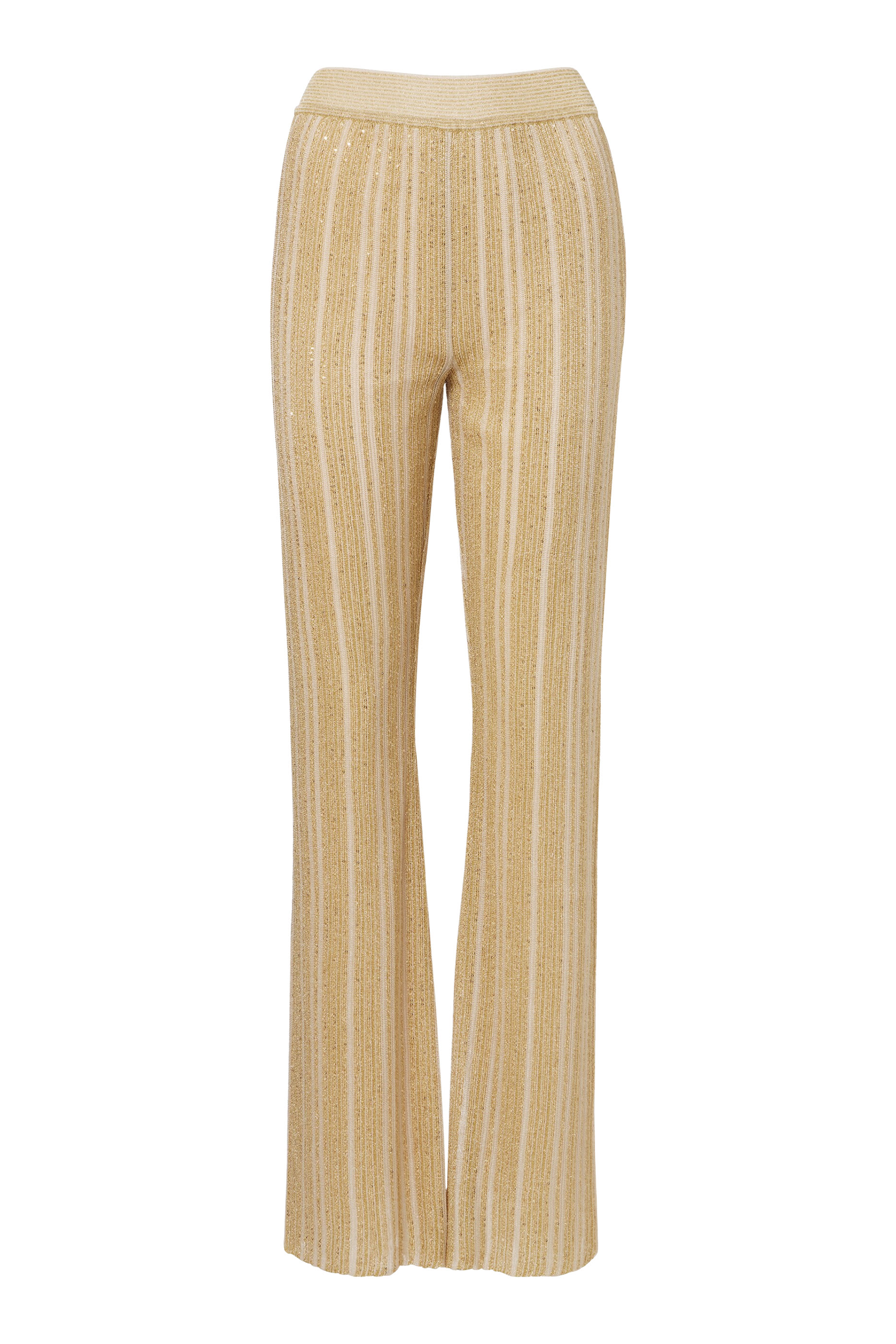 Zig Zag Lamé Straight Pants