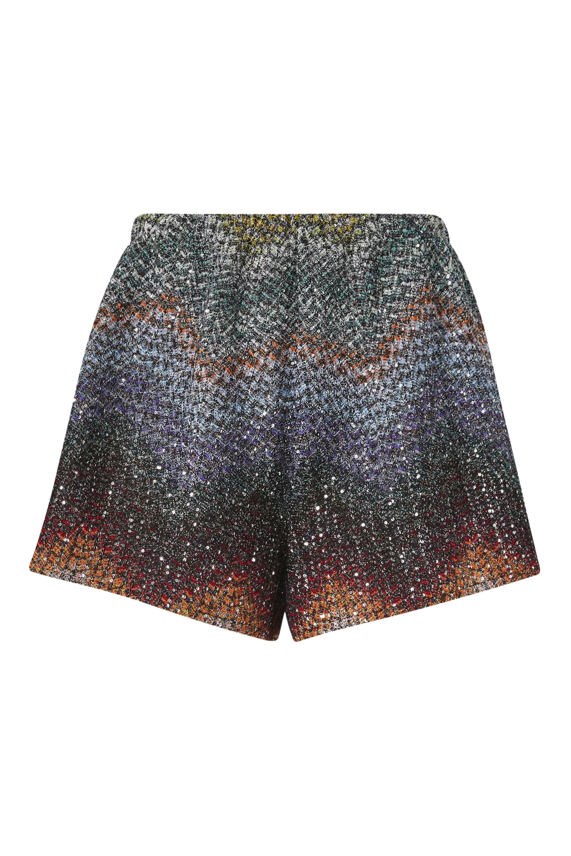 Mixed Viscose Lamé Shorts with Sequins