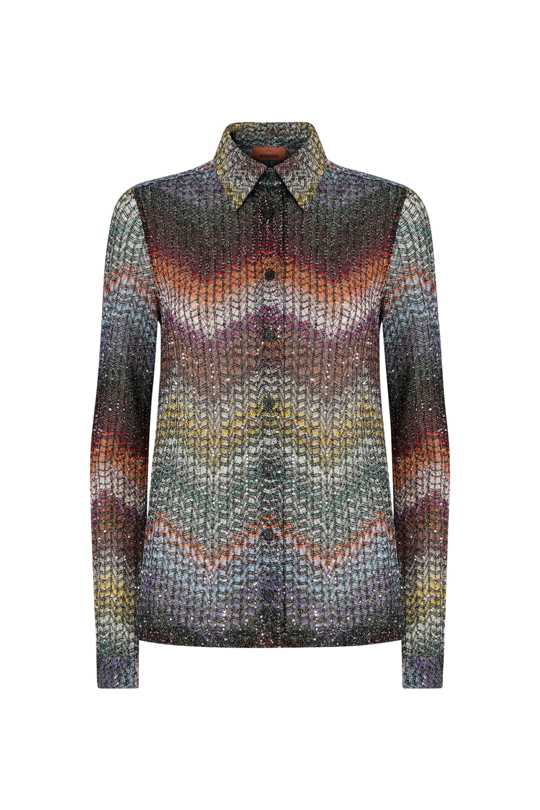 Mixed Viscose Lamé Sequin Emebellished Shirt 
