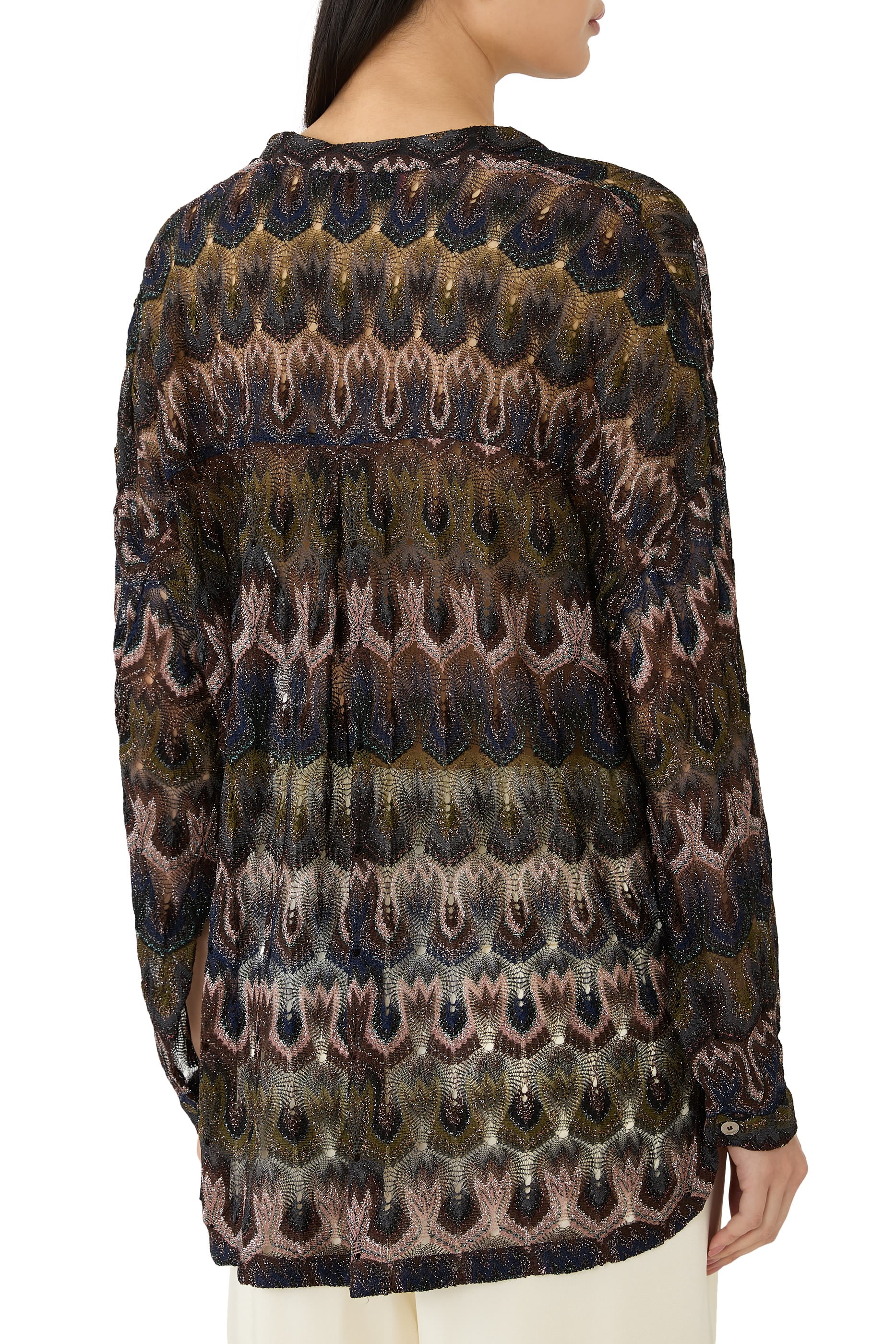  Viscose Lamé Blouse with Arabesque Motif