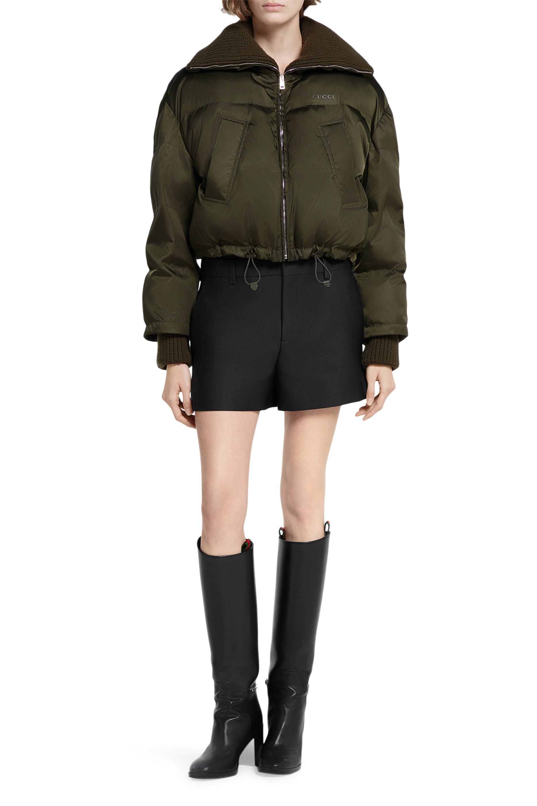 Fine Gabardine Nylon Puffer Jacket