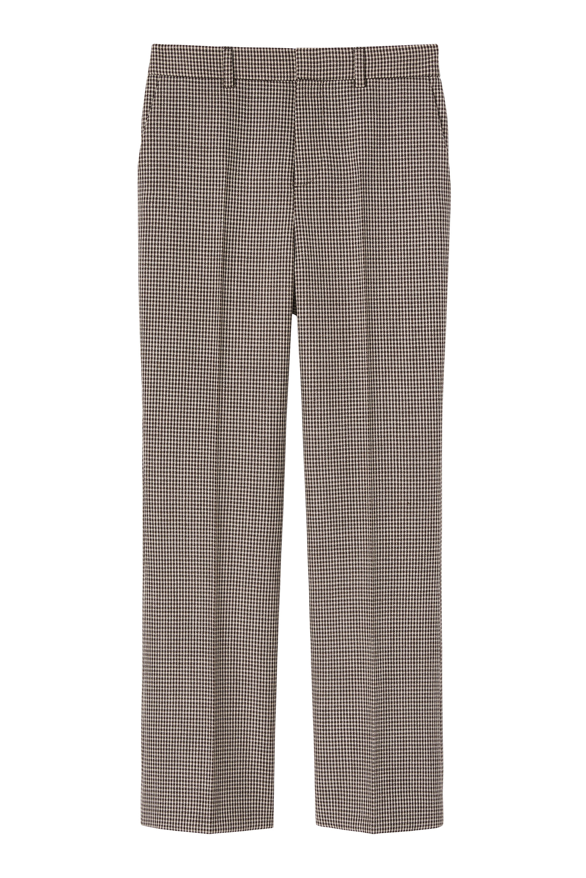 Embroidered Gingham Wool Pants