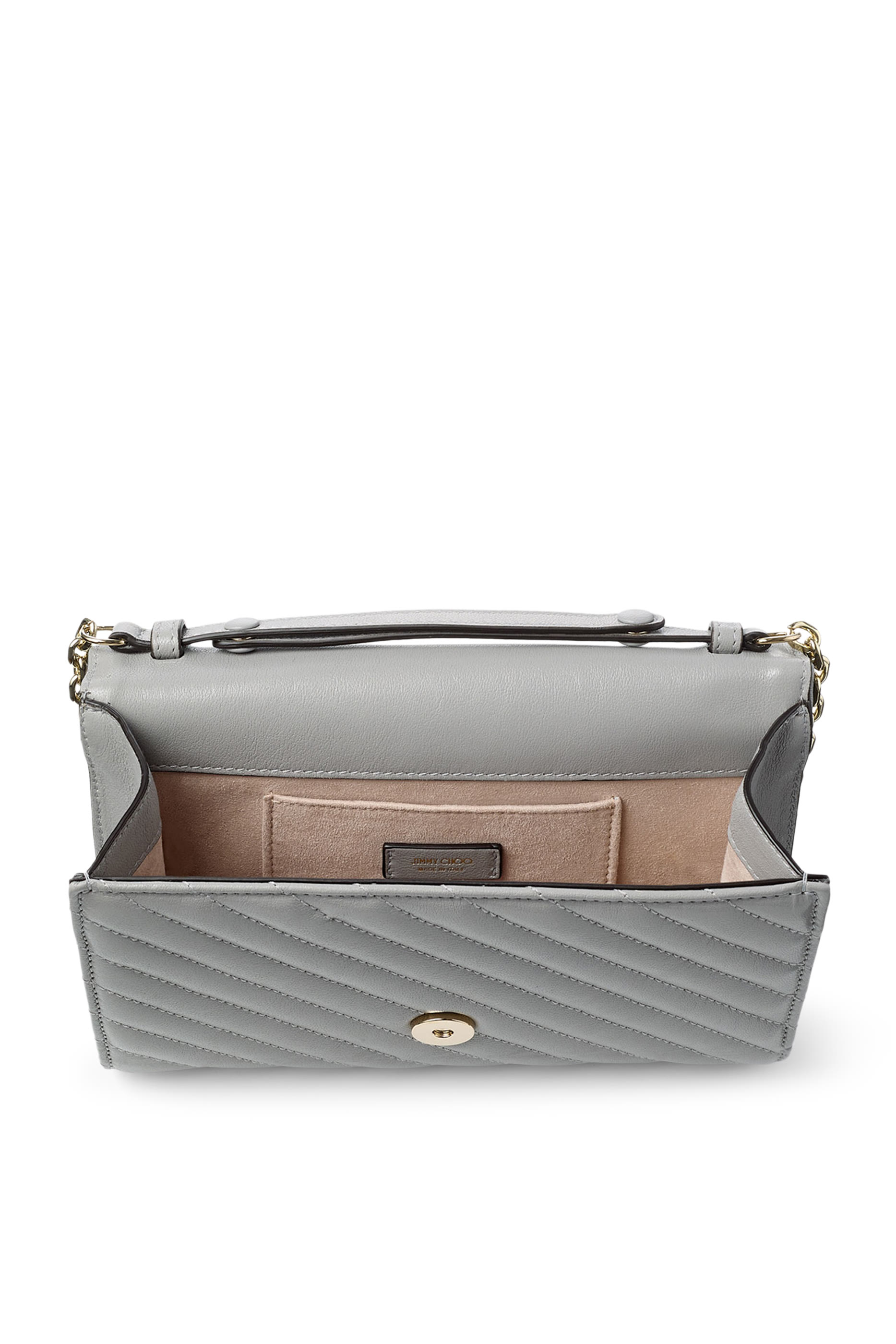  Curve Leather Clutch with Chain 