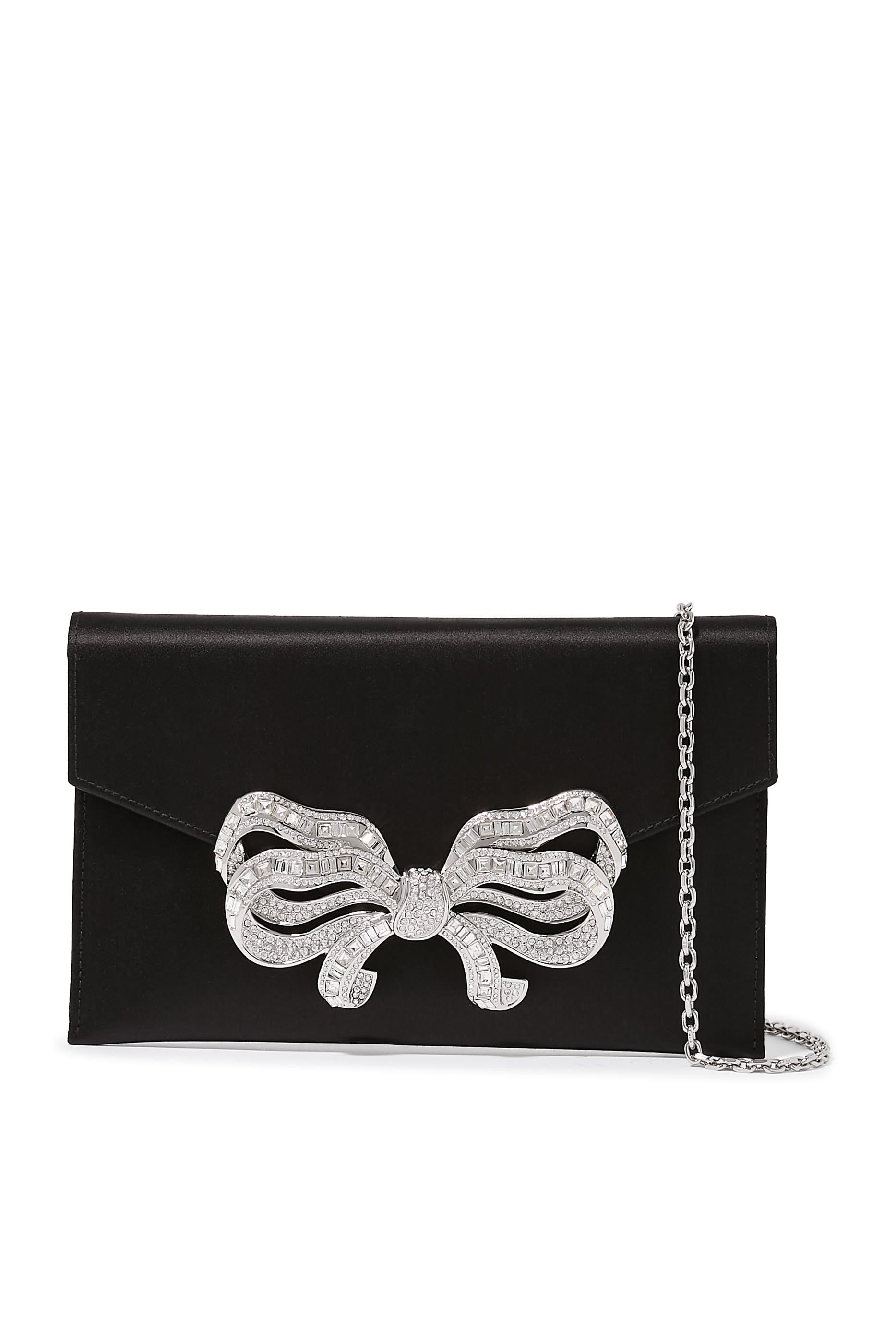 Satin Bow Envelope Clutch