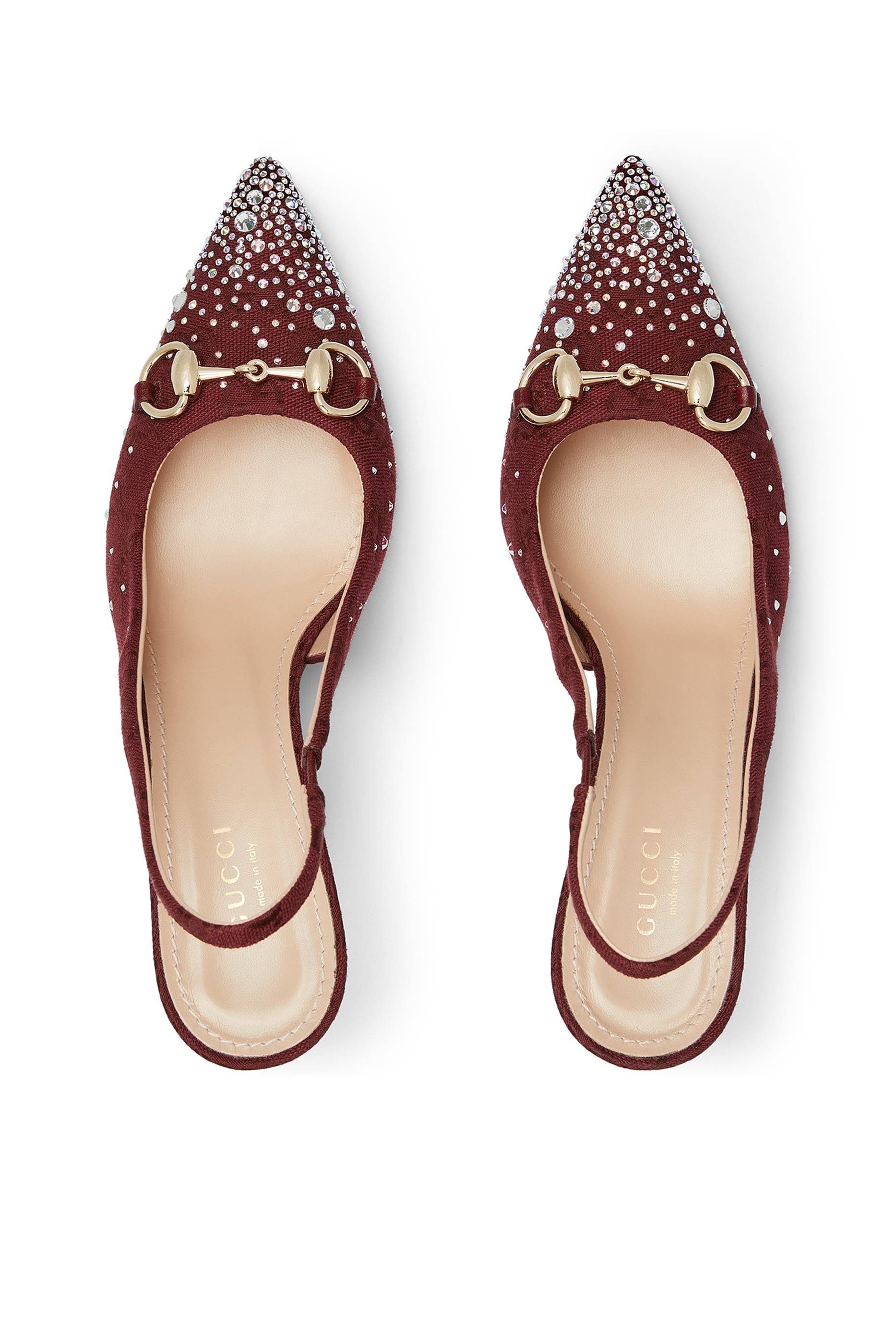 Crystal Horsebit 85 Slingback Pumps
