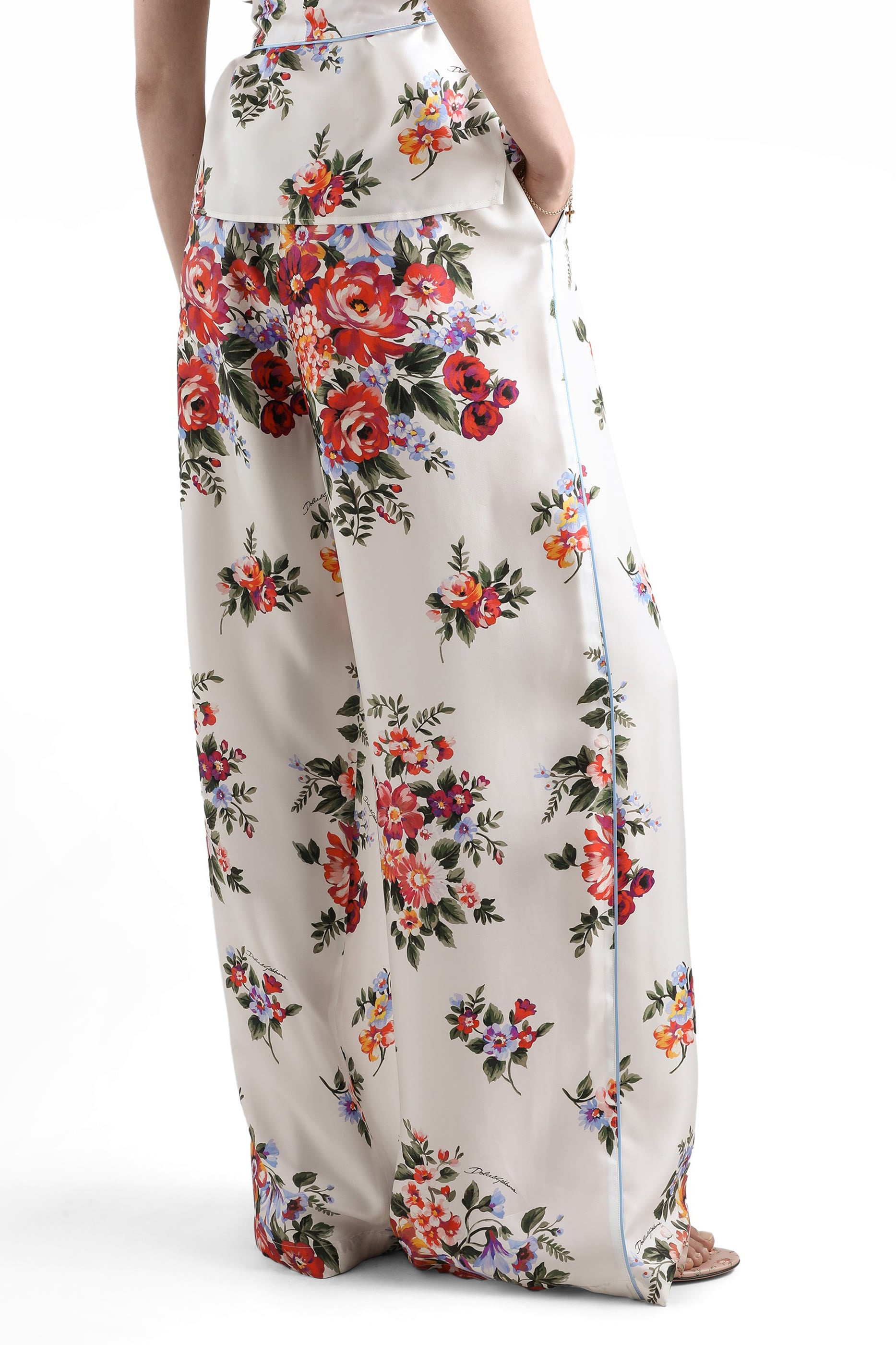 Flower Bouquet-Print Pants