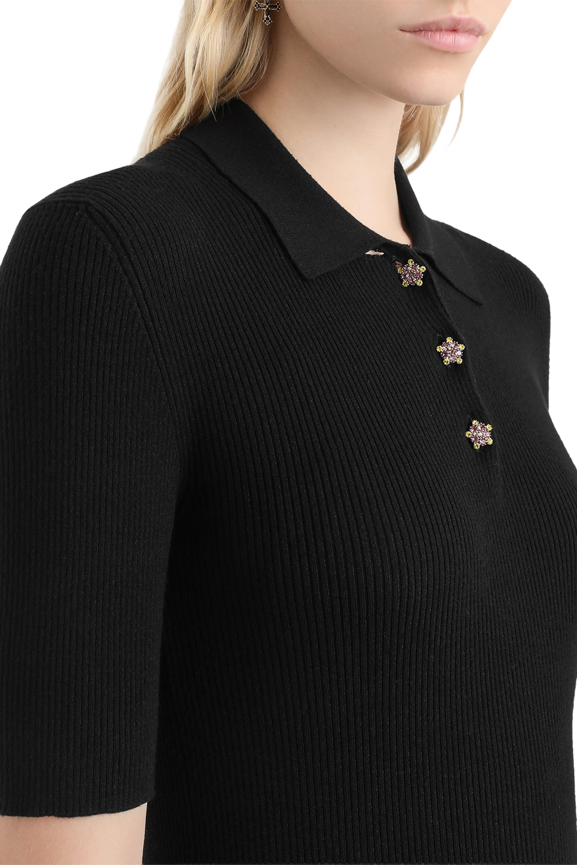 Ribbed Polo Sweater