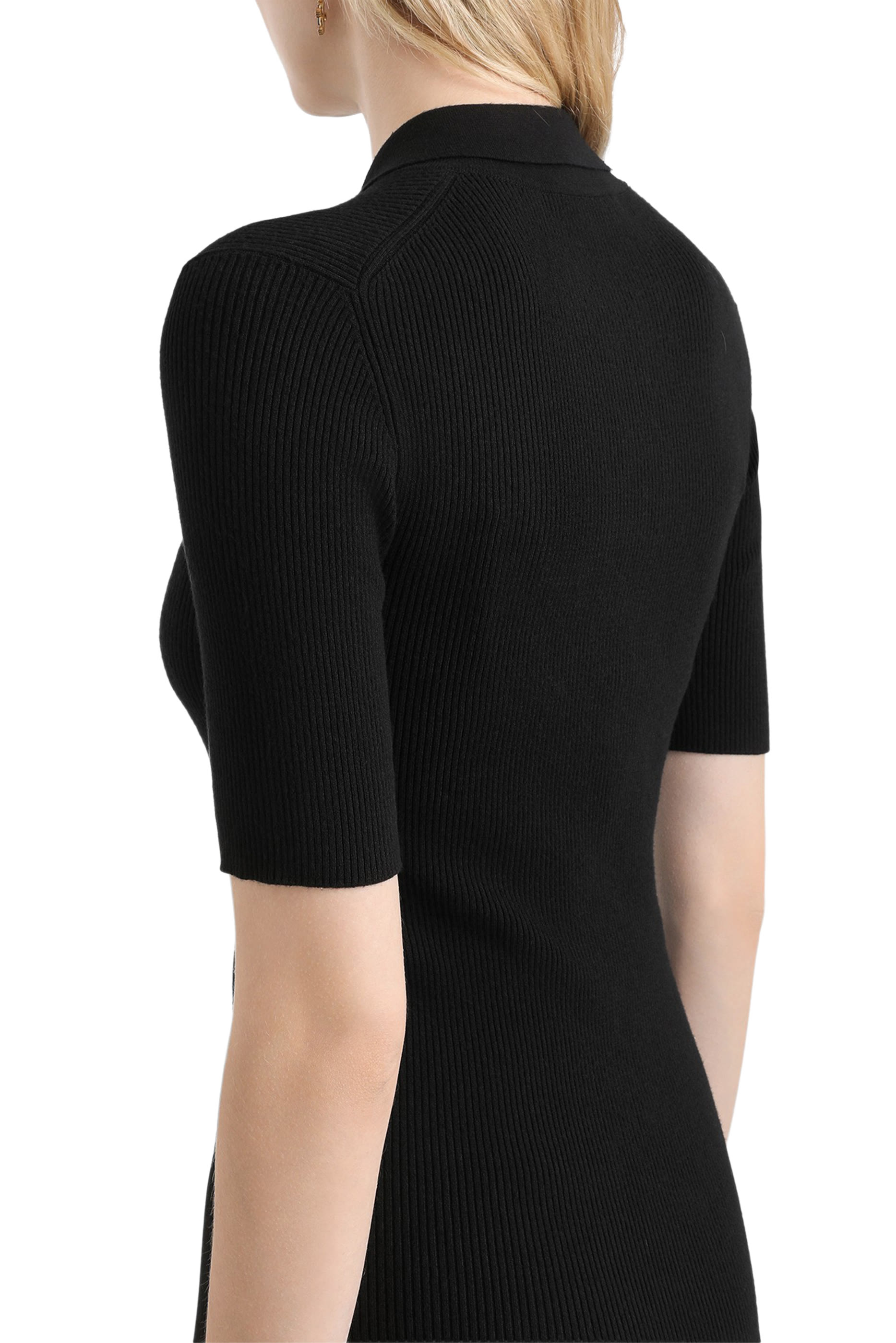 Ribbed Polo Sweater