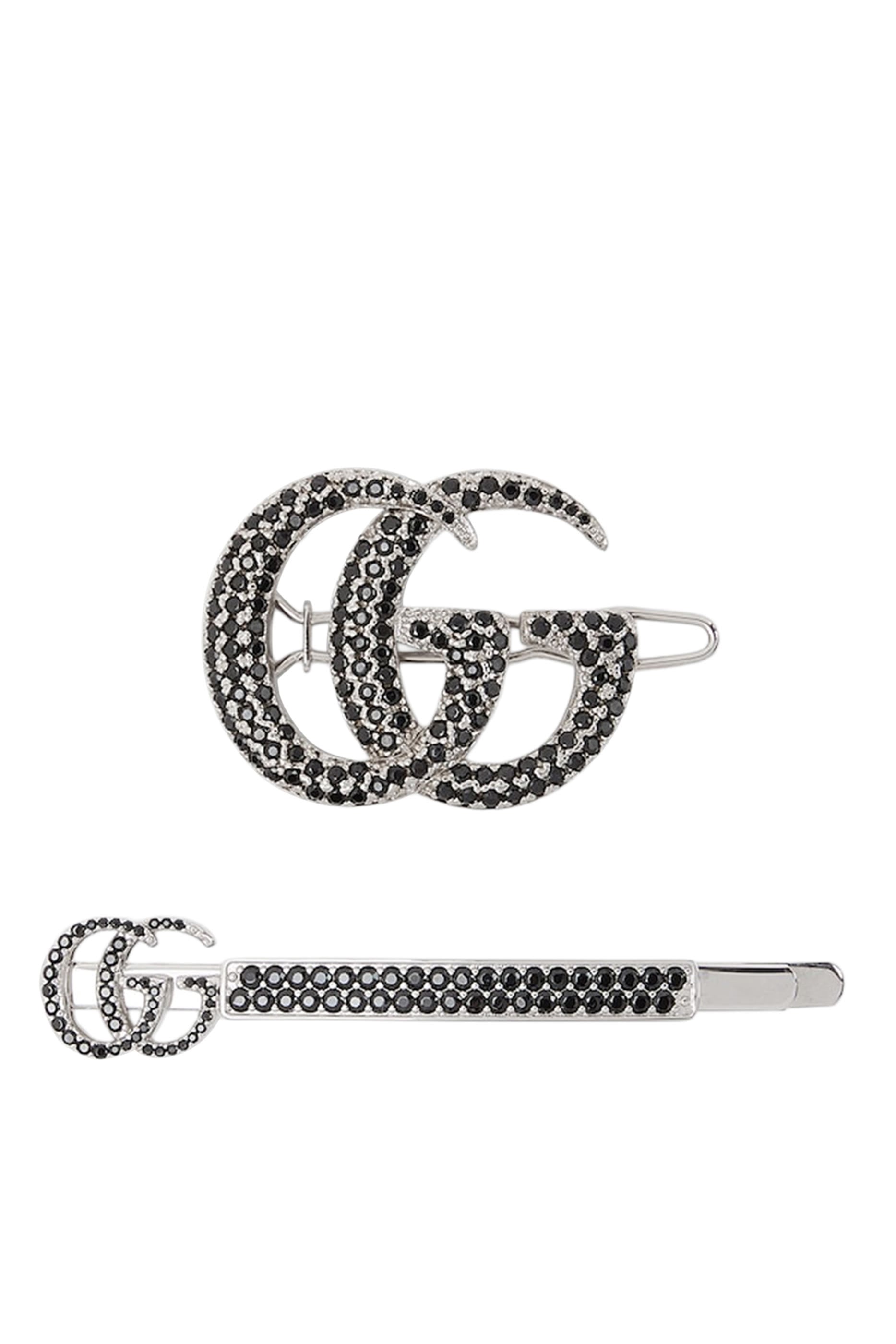Double G Hair Slide Set with Crystals