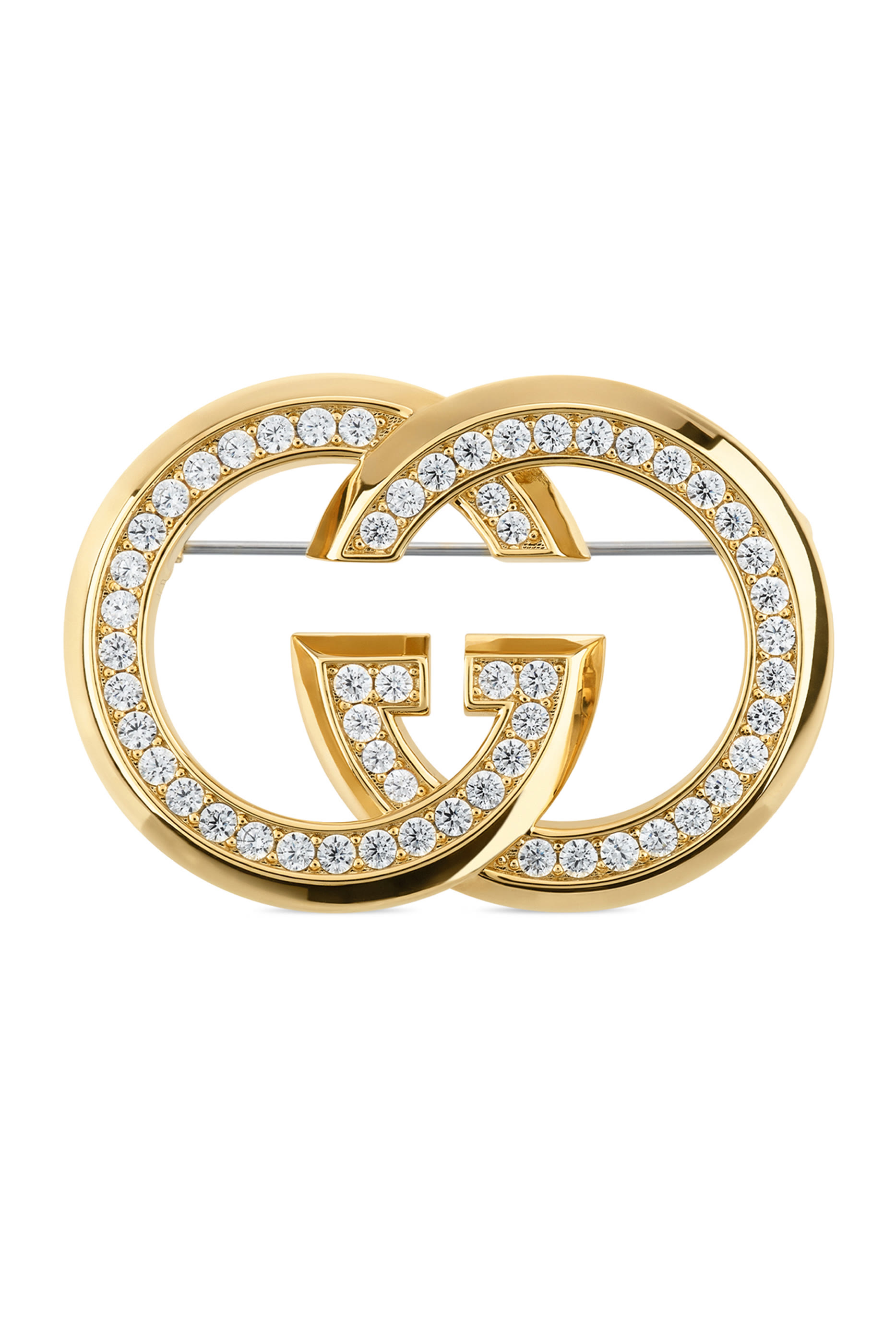 GG Interlocking Crystal Brooch