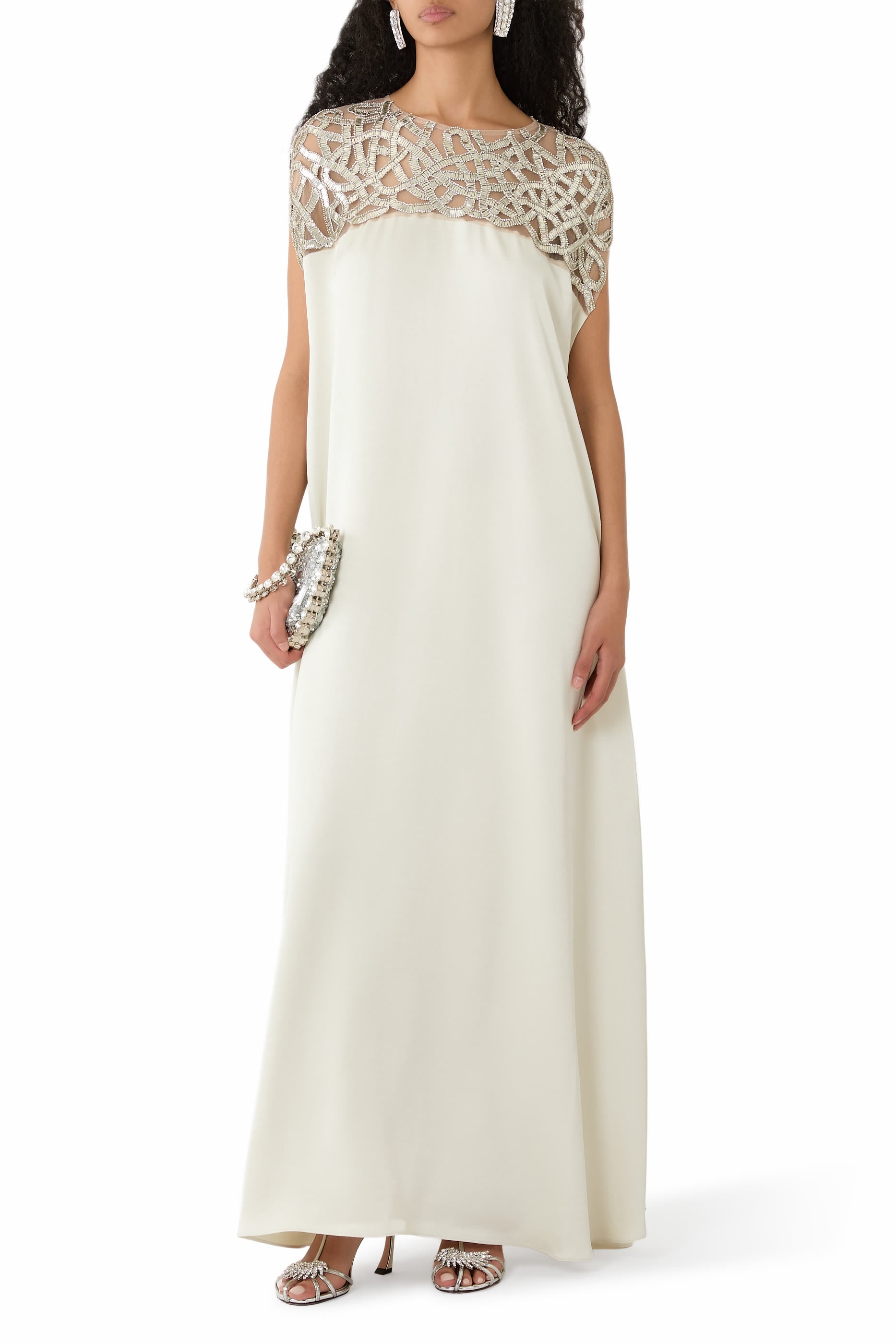 Viscose Satin Kaftan Dress 