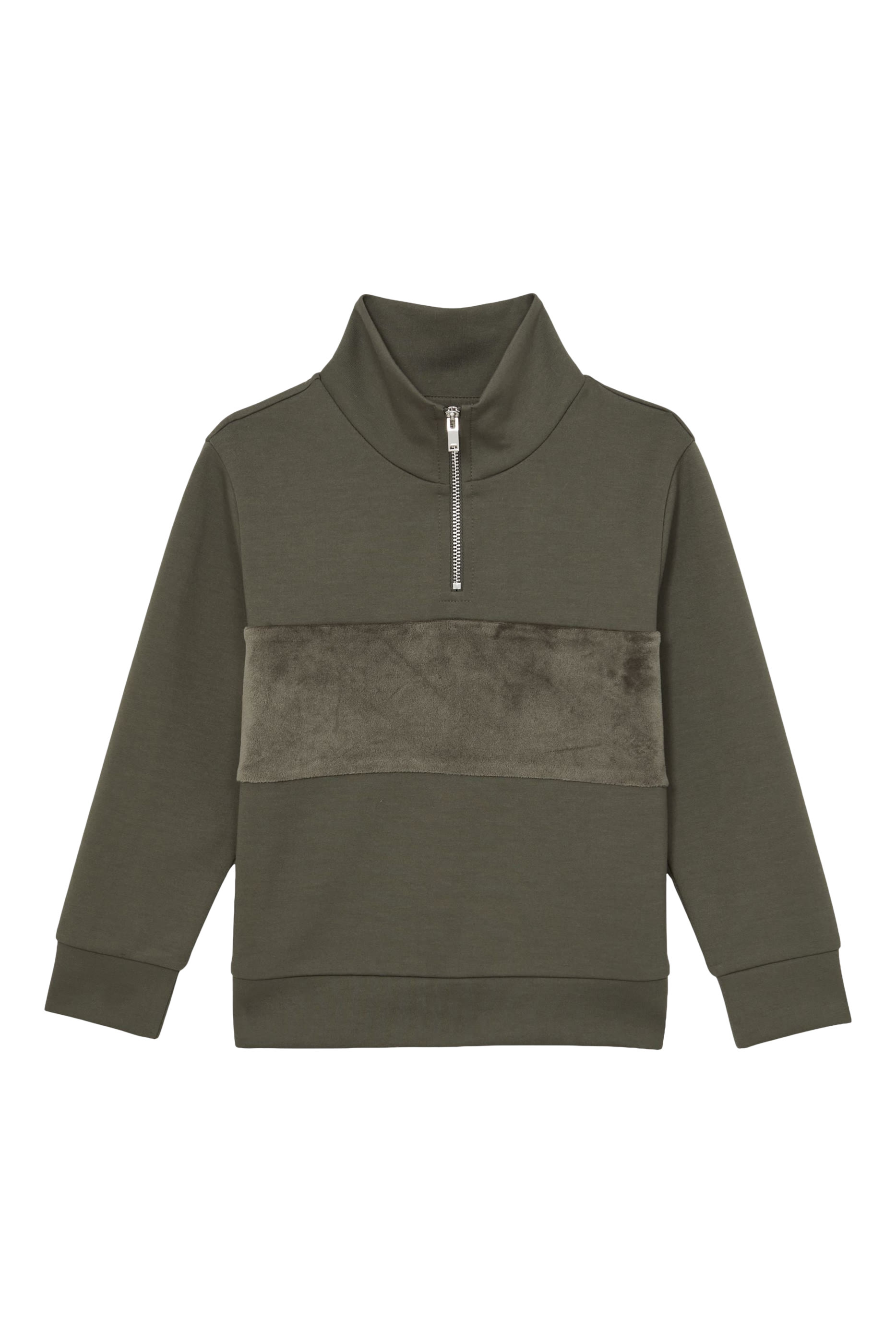 Kids Half-Zip Funnel Neck Velour Sweatshirt