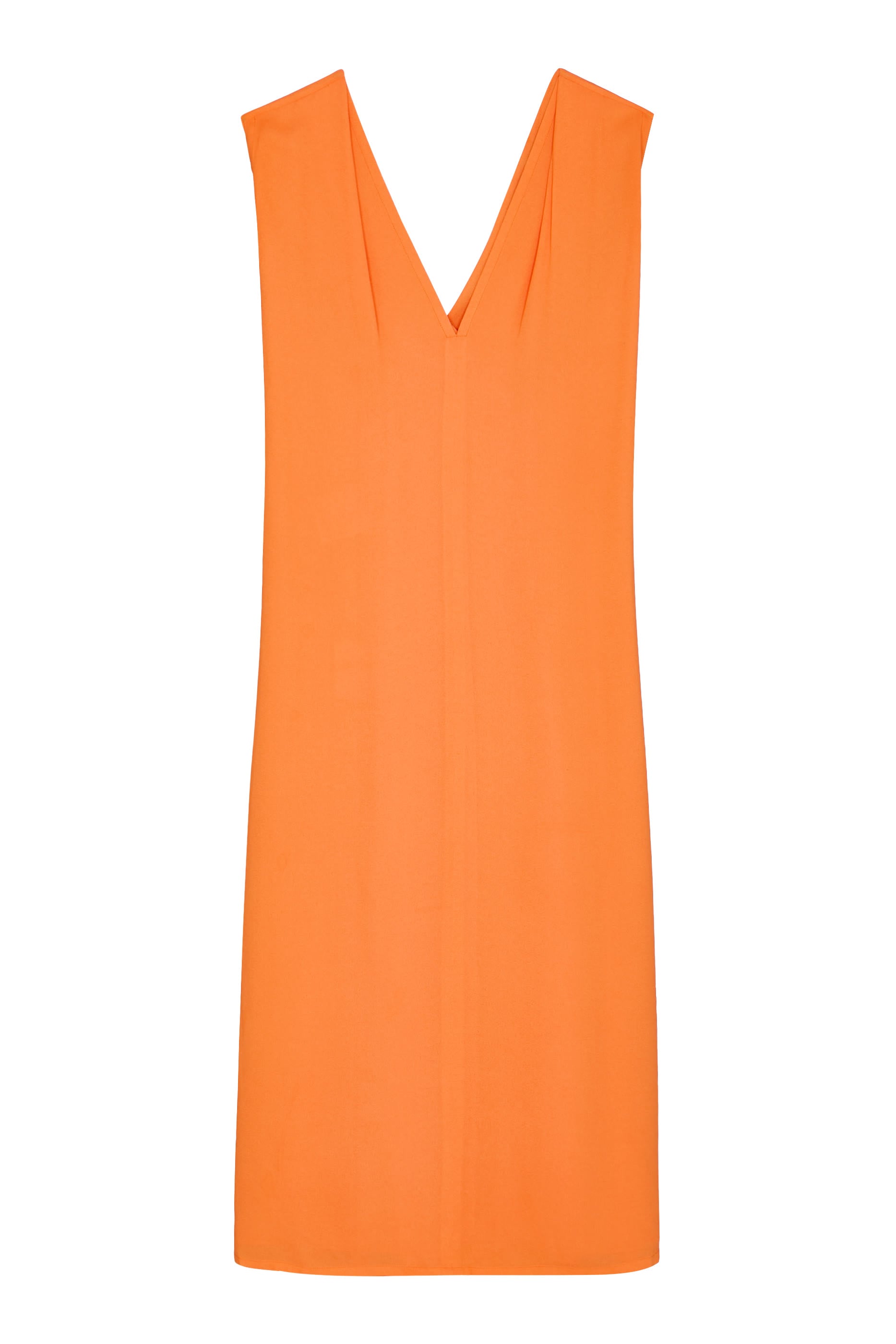 Sleeveless V Neck Midi Dress