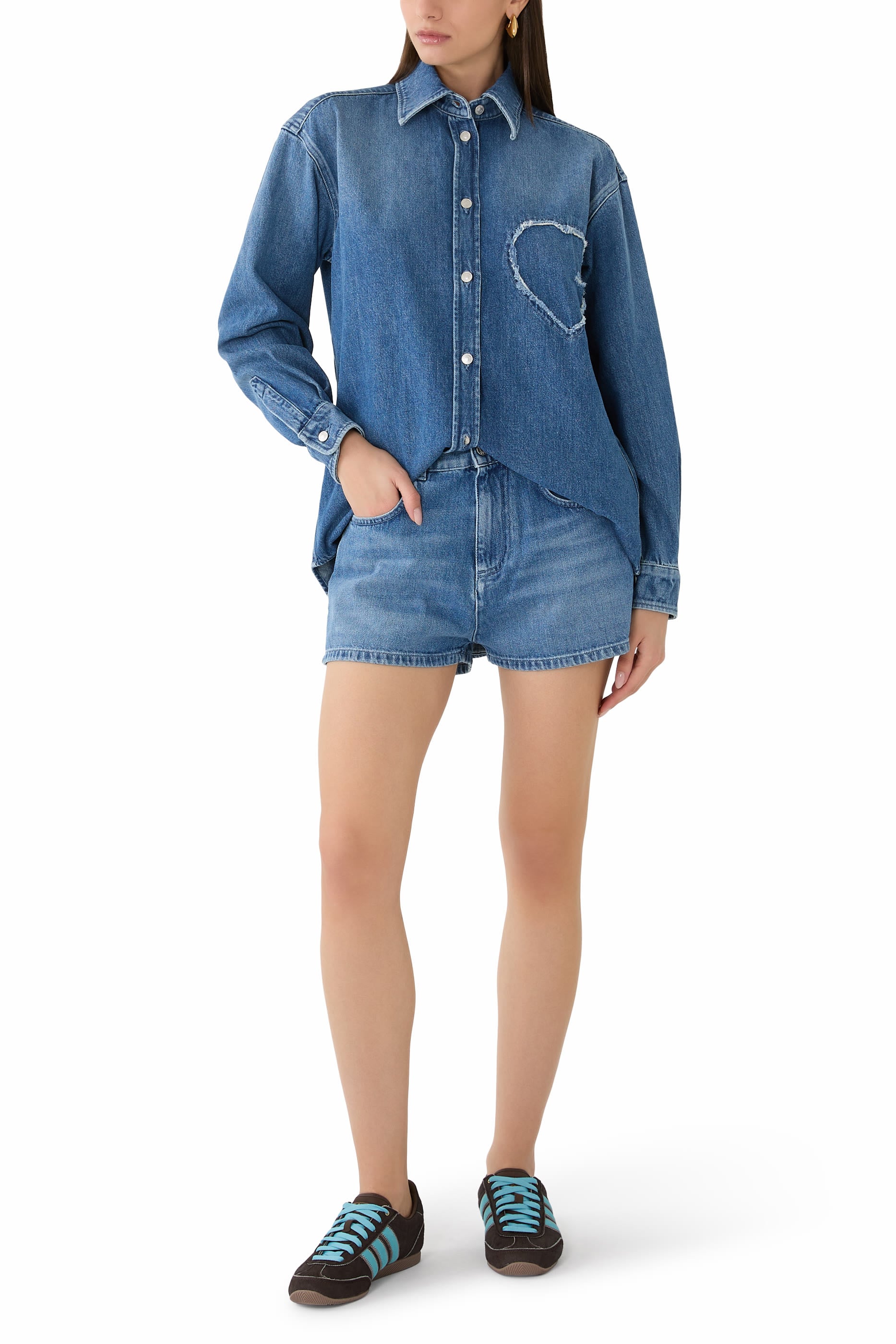 Hearts Denim Shorts