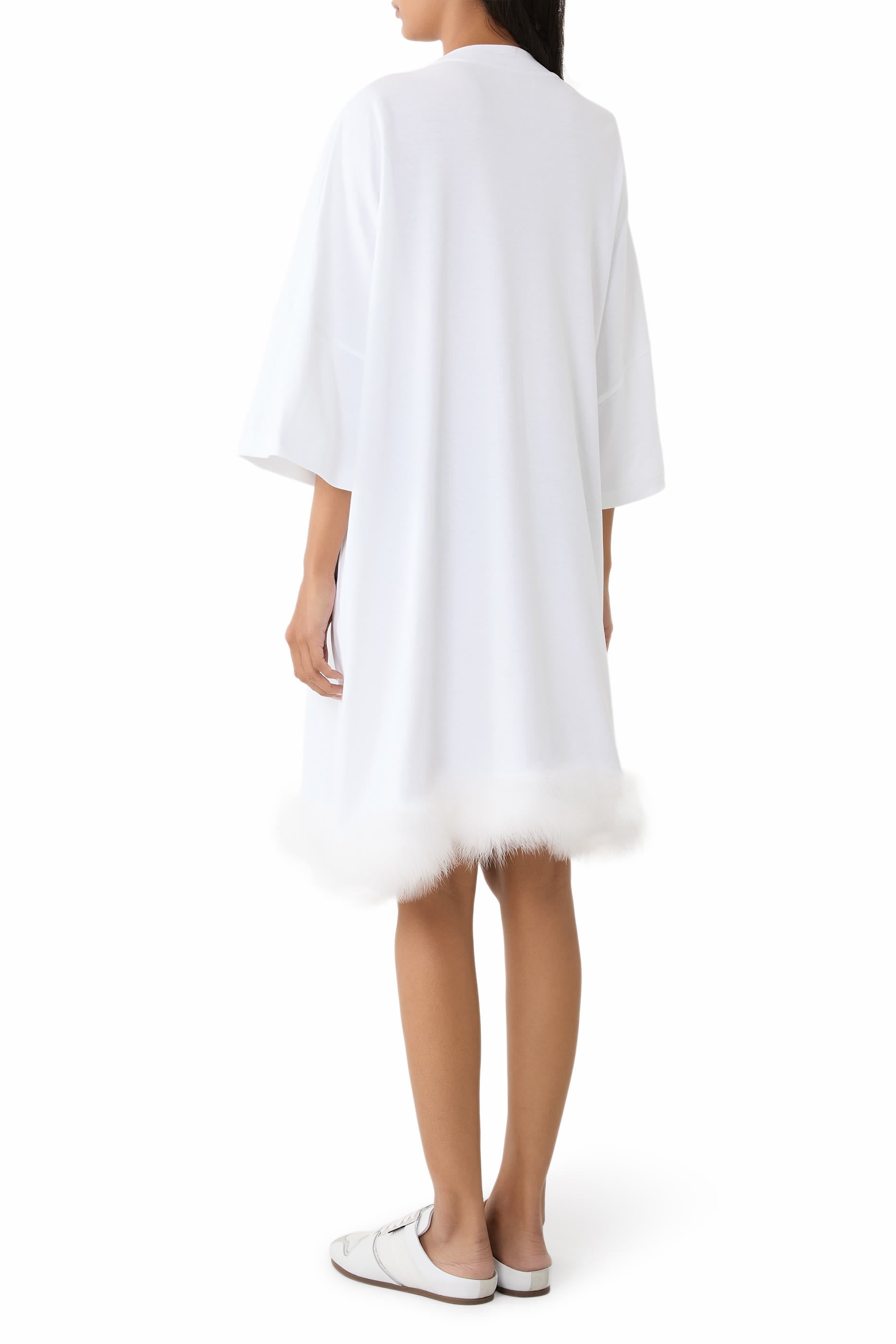 Fur Trim Mini Dress 