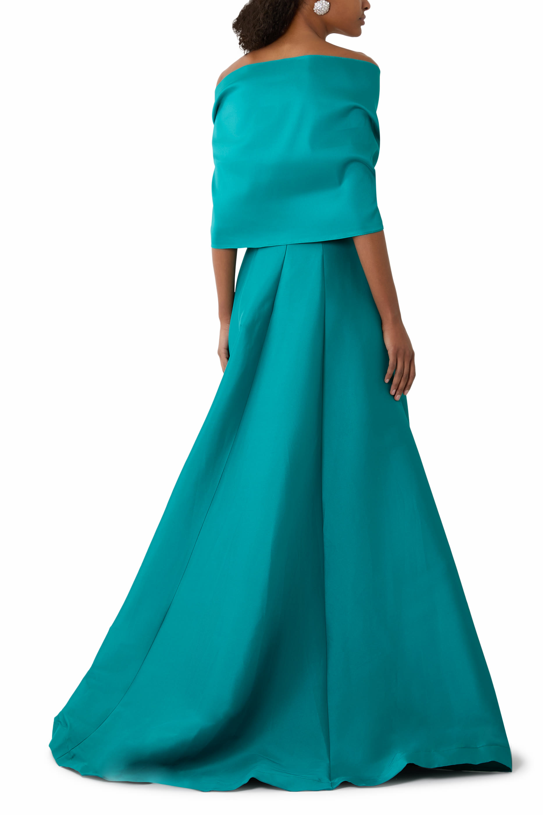 Intricate Floral Appliqué Strapless A-Line Gown