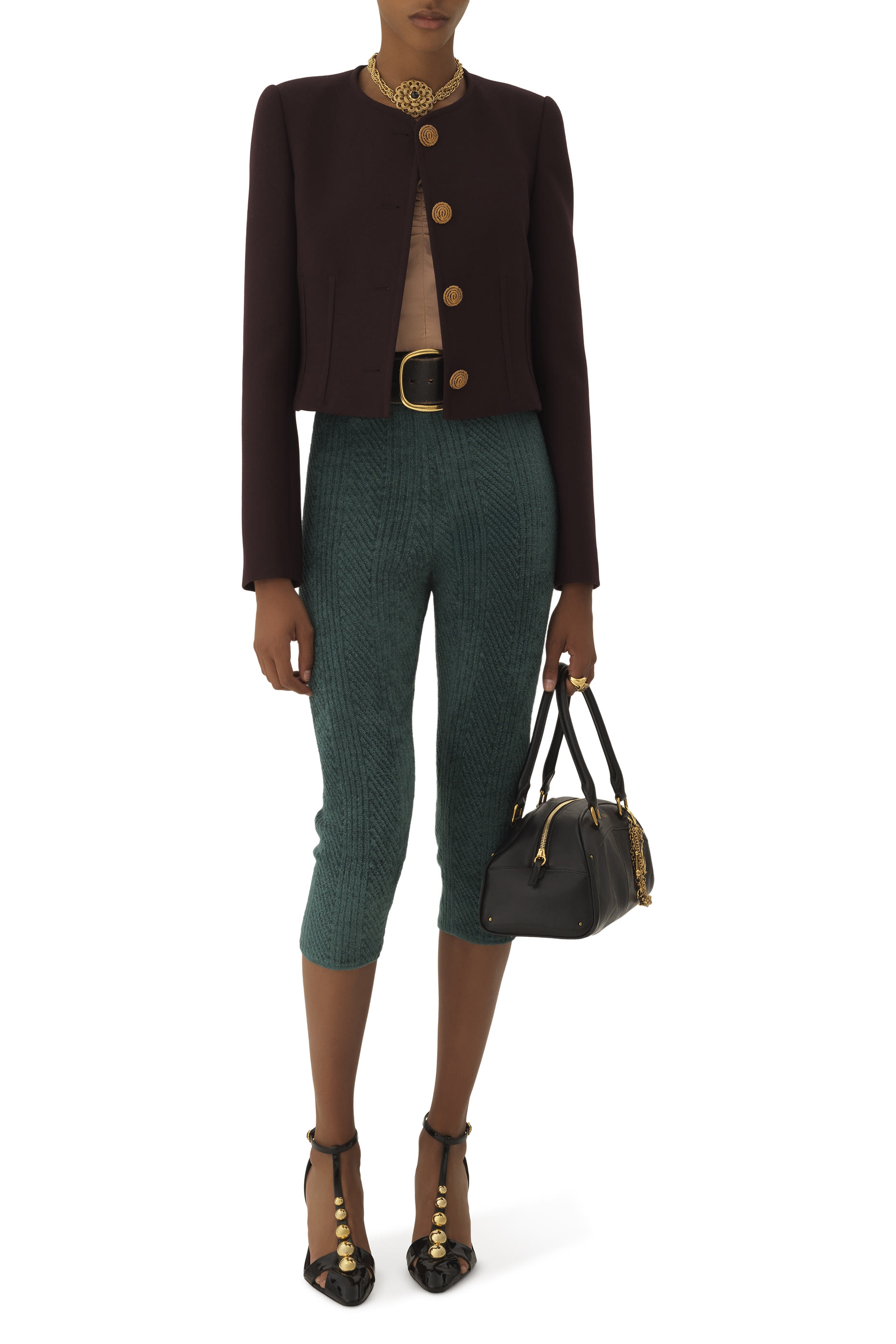 Collarless Crop Jacket