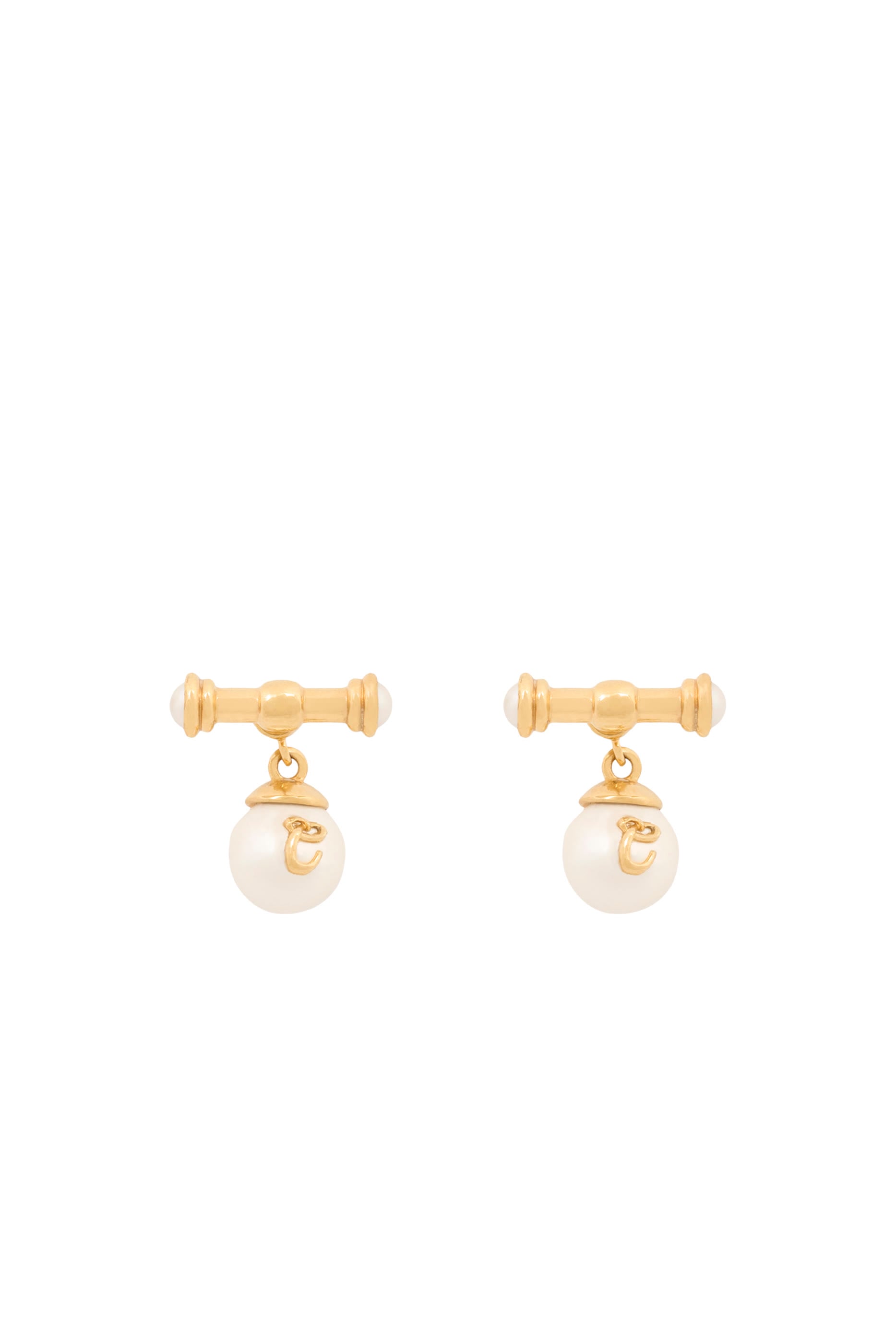 Classy Earrings, Brass & Resin Pearl