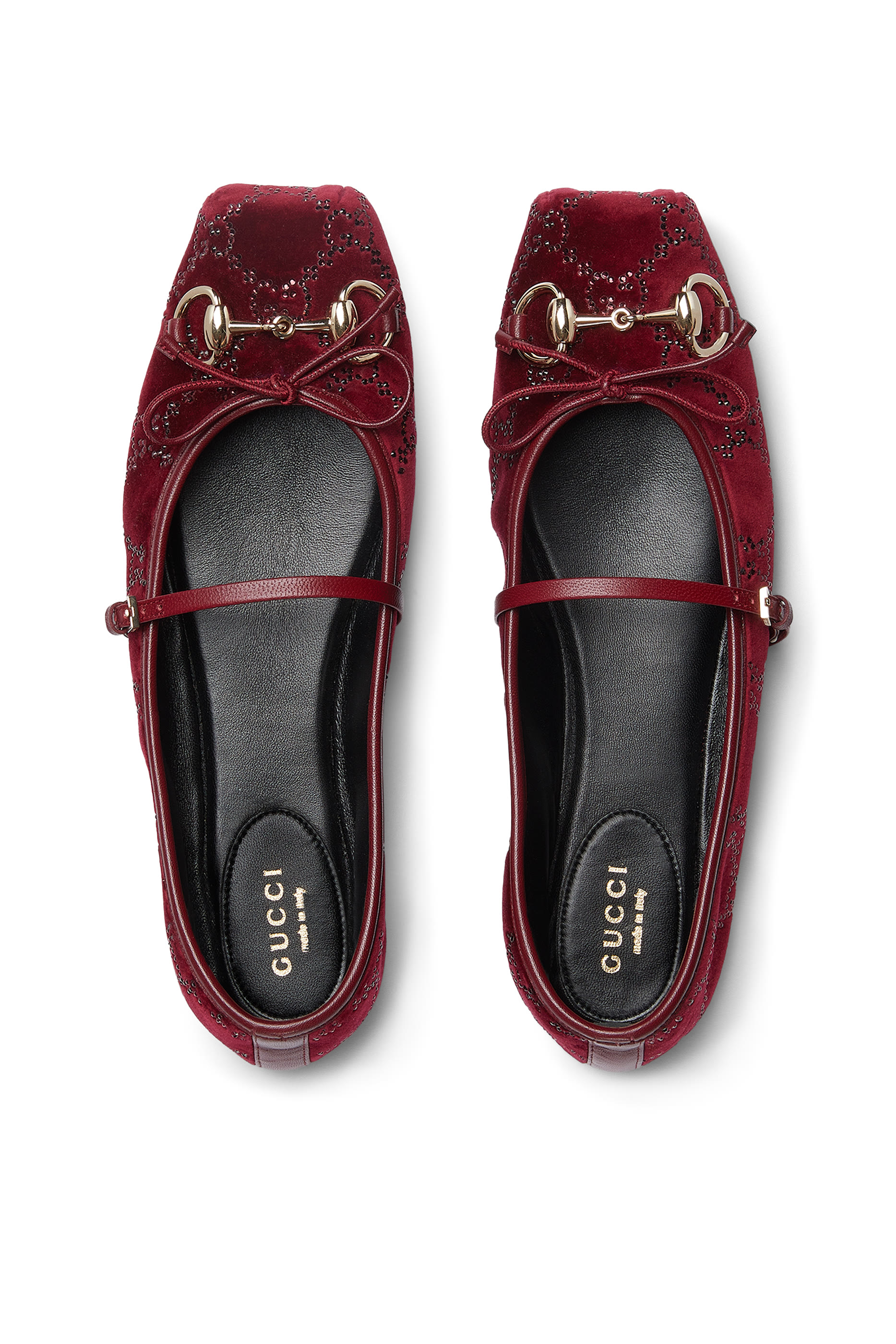 GG Crystal Horsebit Ballet Flats