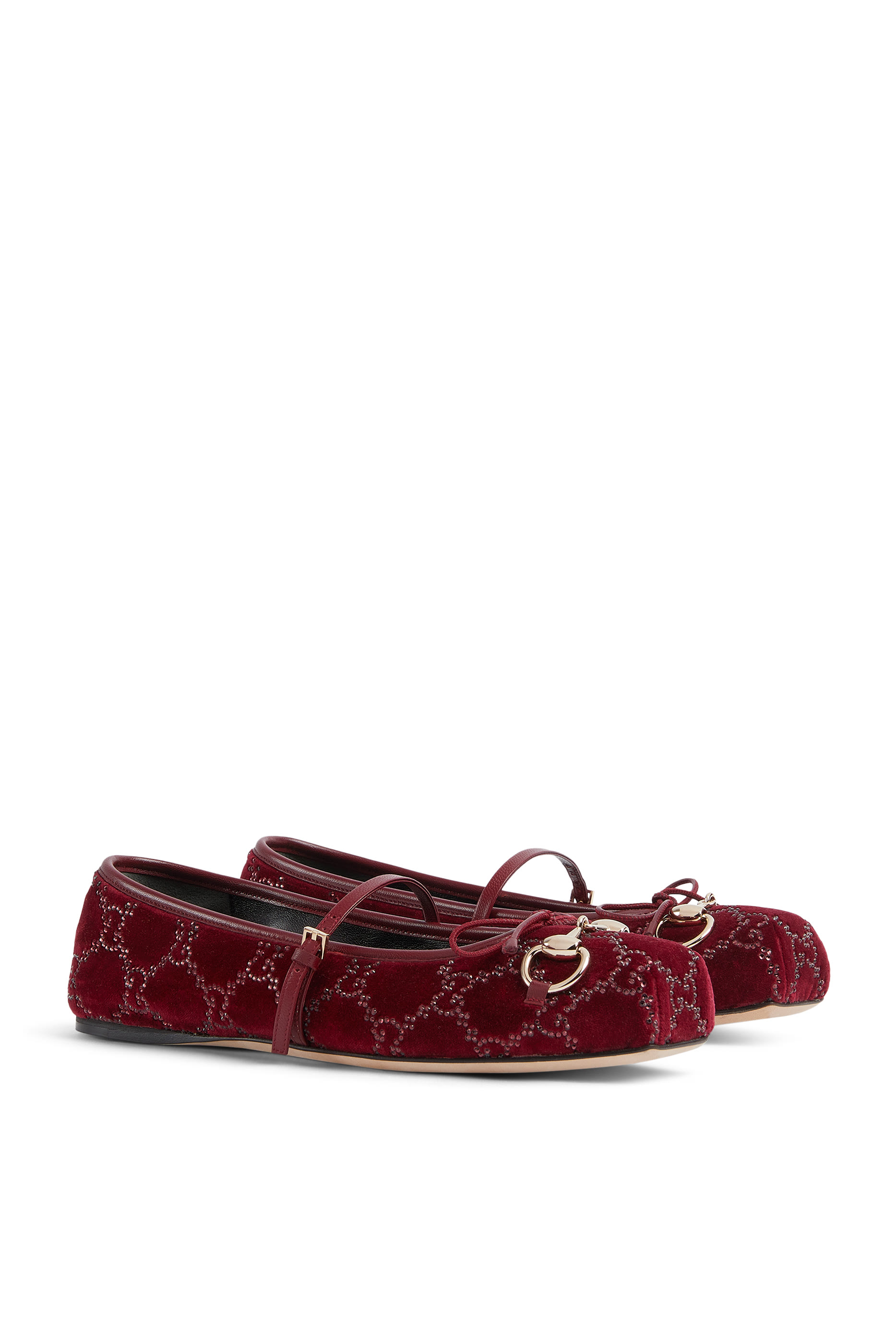 GG Crystal Horsebit Ballet Flats