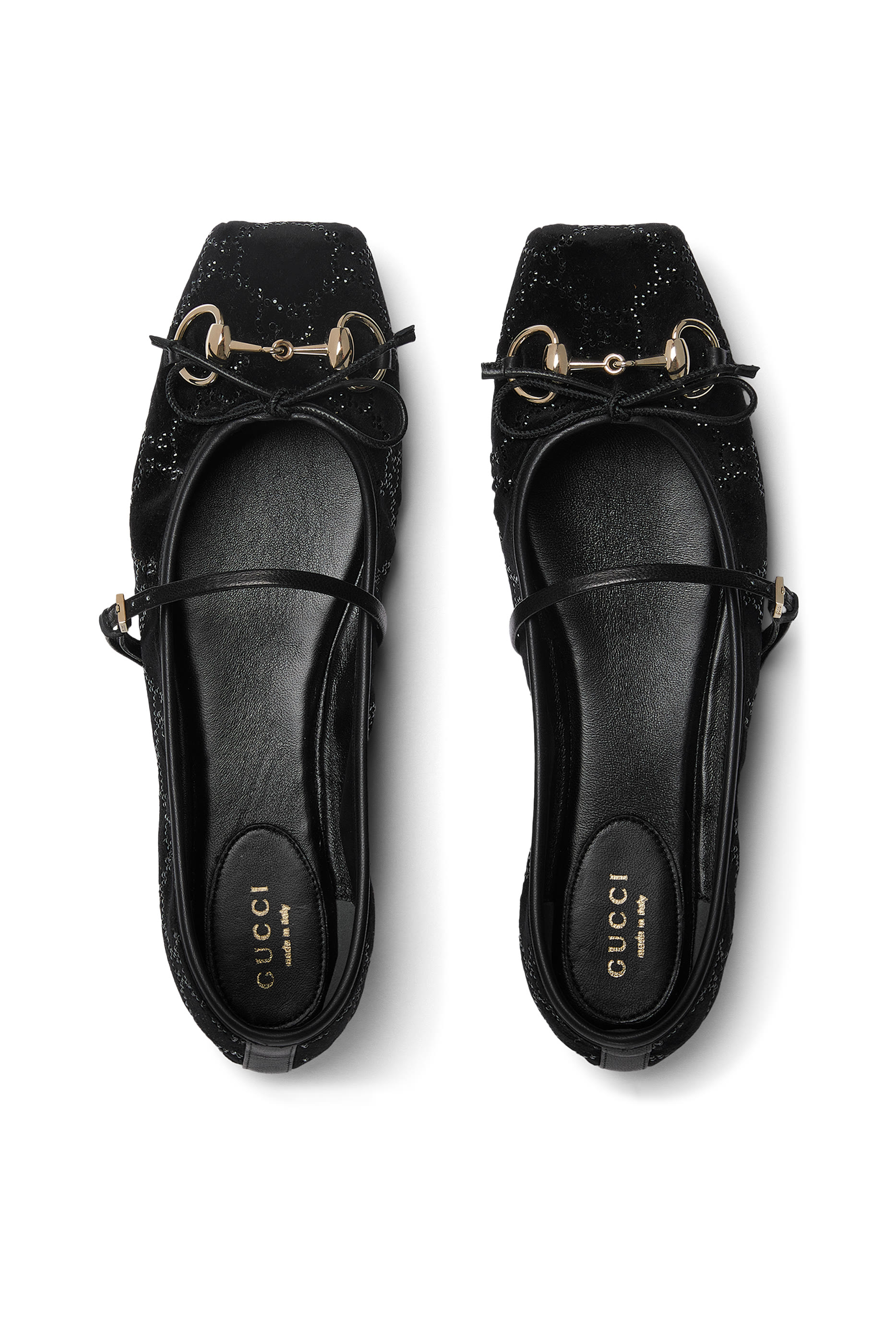 GG Crystal Horsebit Ballet Flats