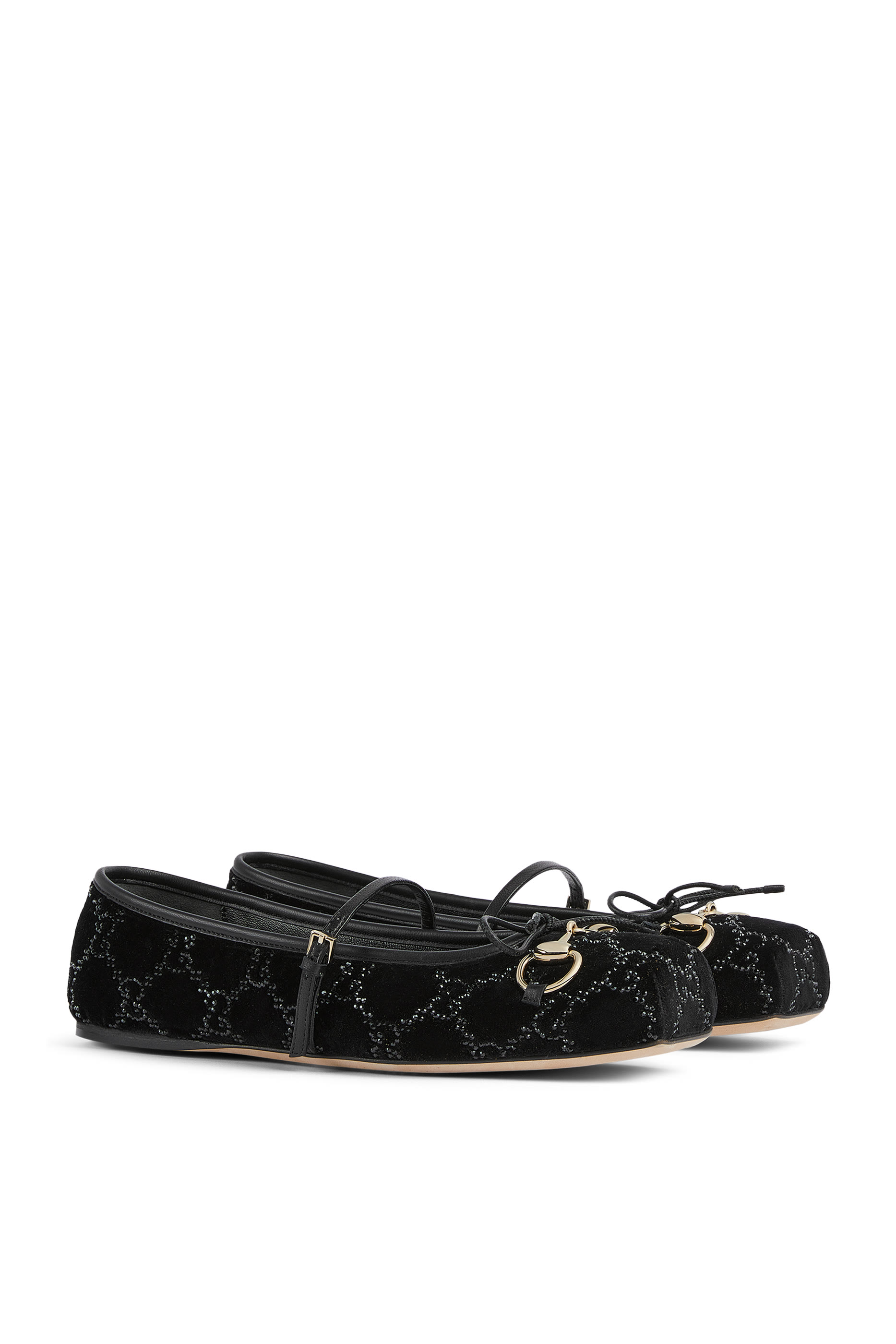GG Crystal Horsebit Ballet Flats