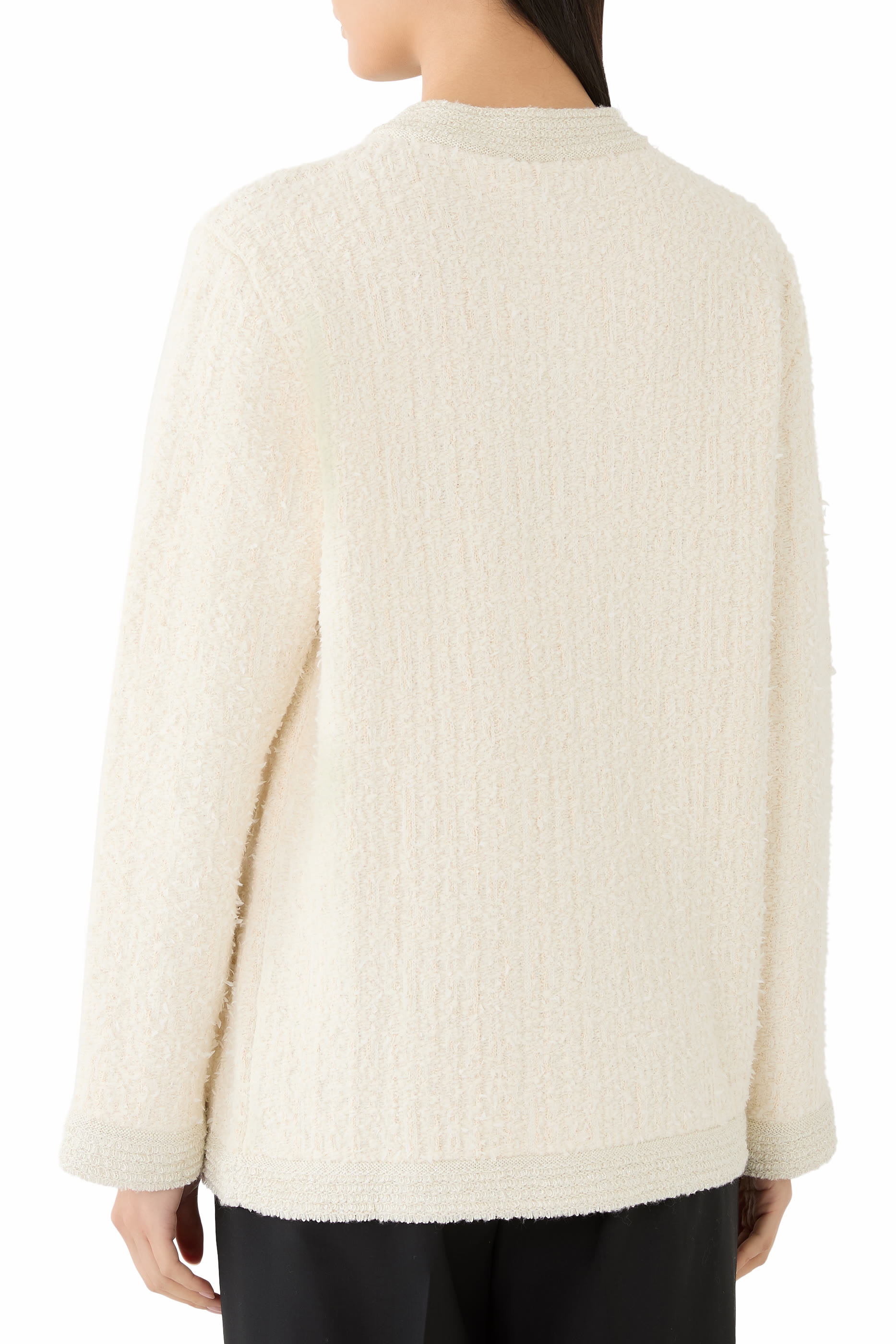  Wool Lamé Bouclé Cardigan