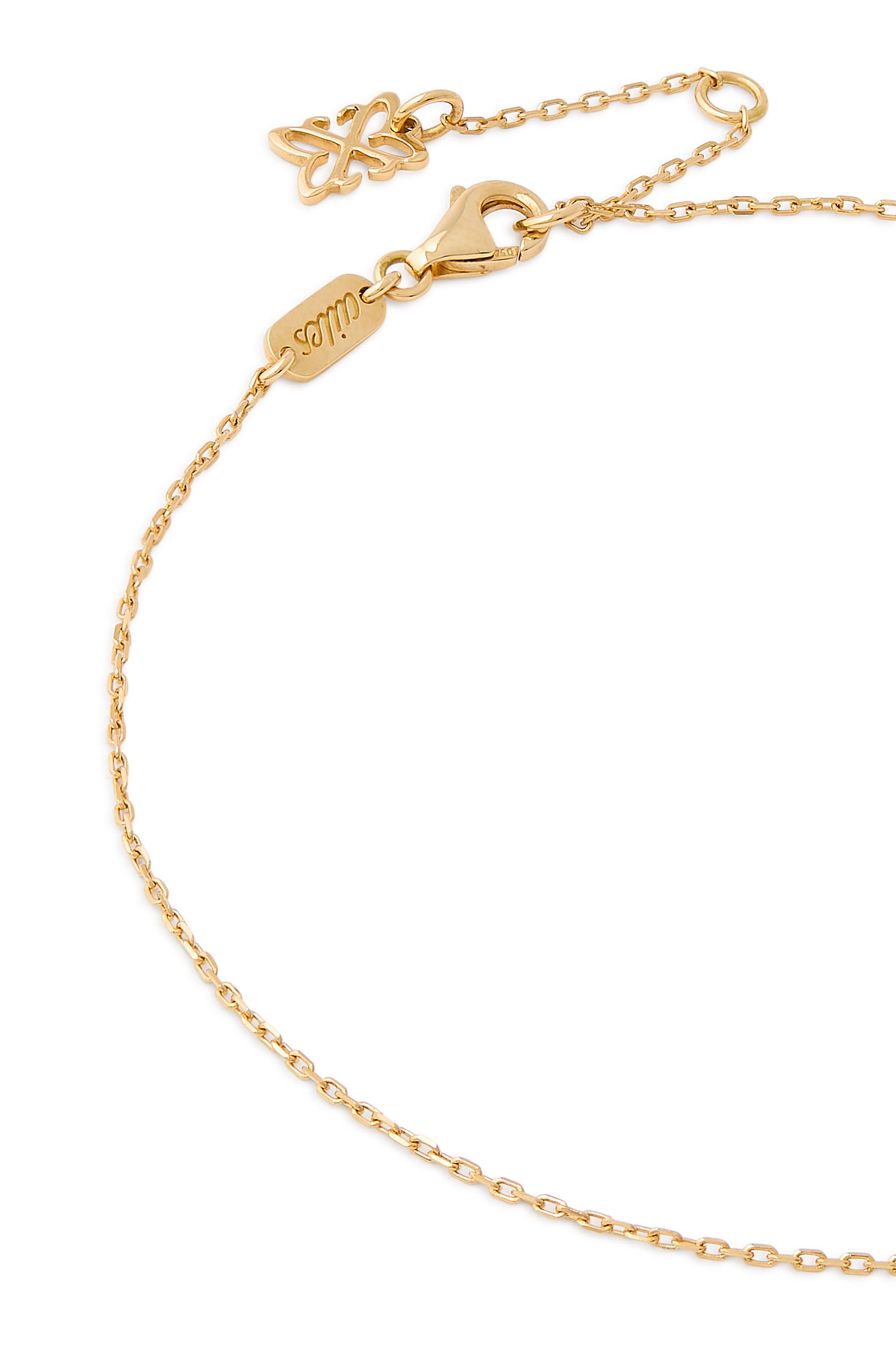 Letter ‘K’ Tennis Anklet, 18k Yellow Gold & Enamel, Diamonds