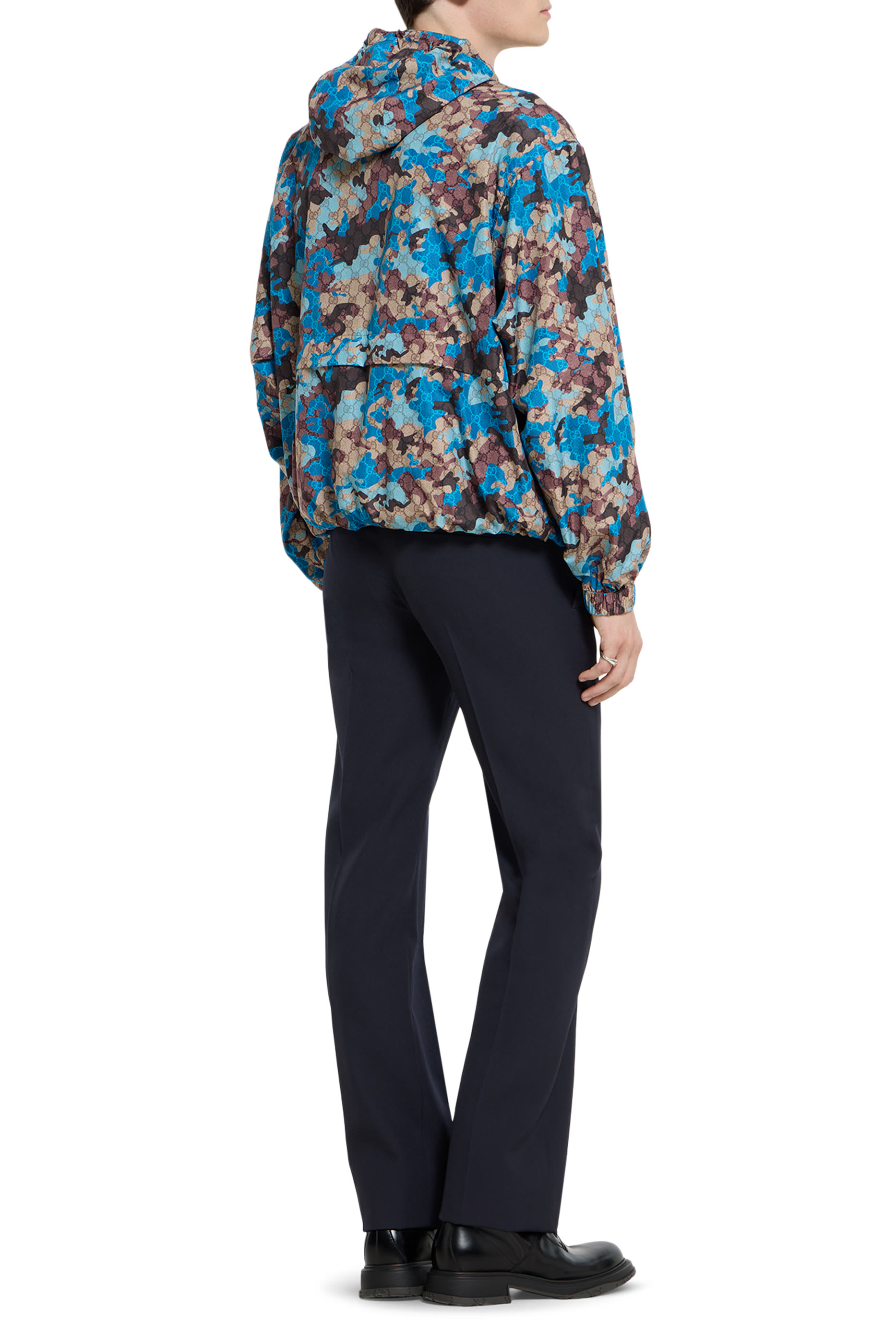 Wool Gabardine Pants with Embroidery