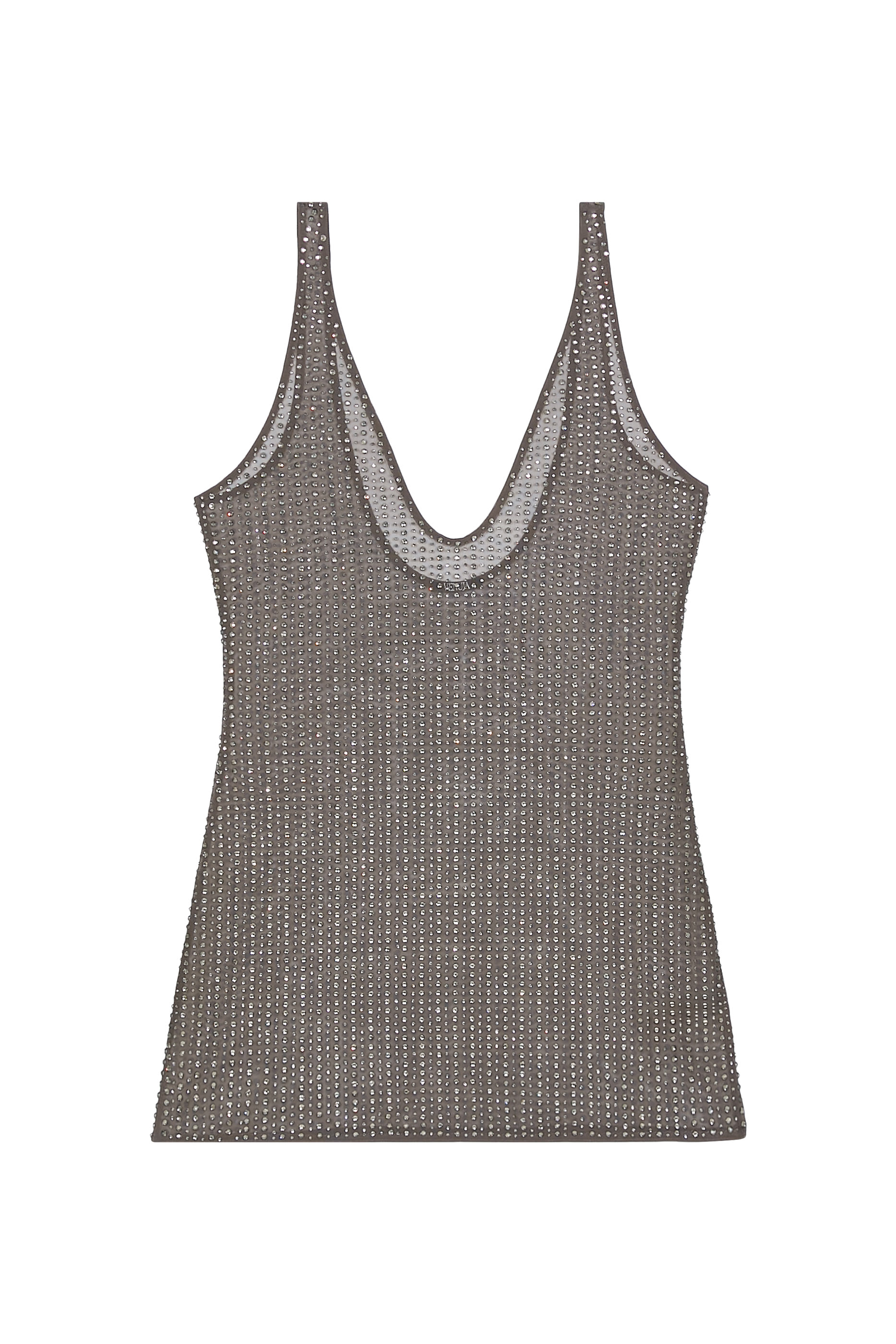 All-Over Crystal Embellishments Mini Dress