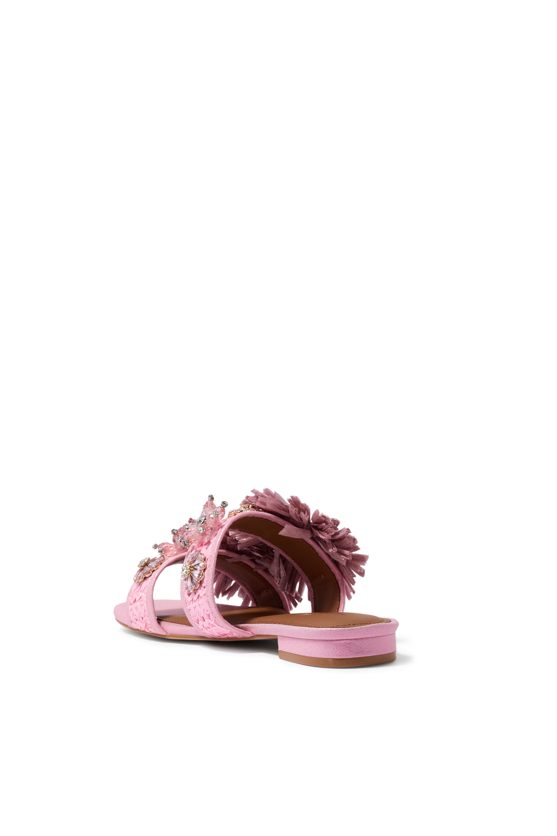 Raffia Buckle Flat Sandals