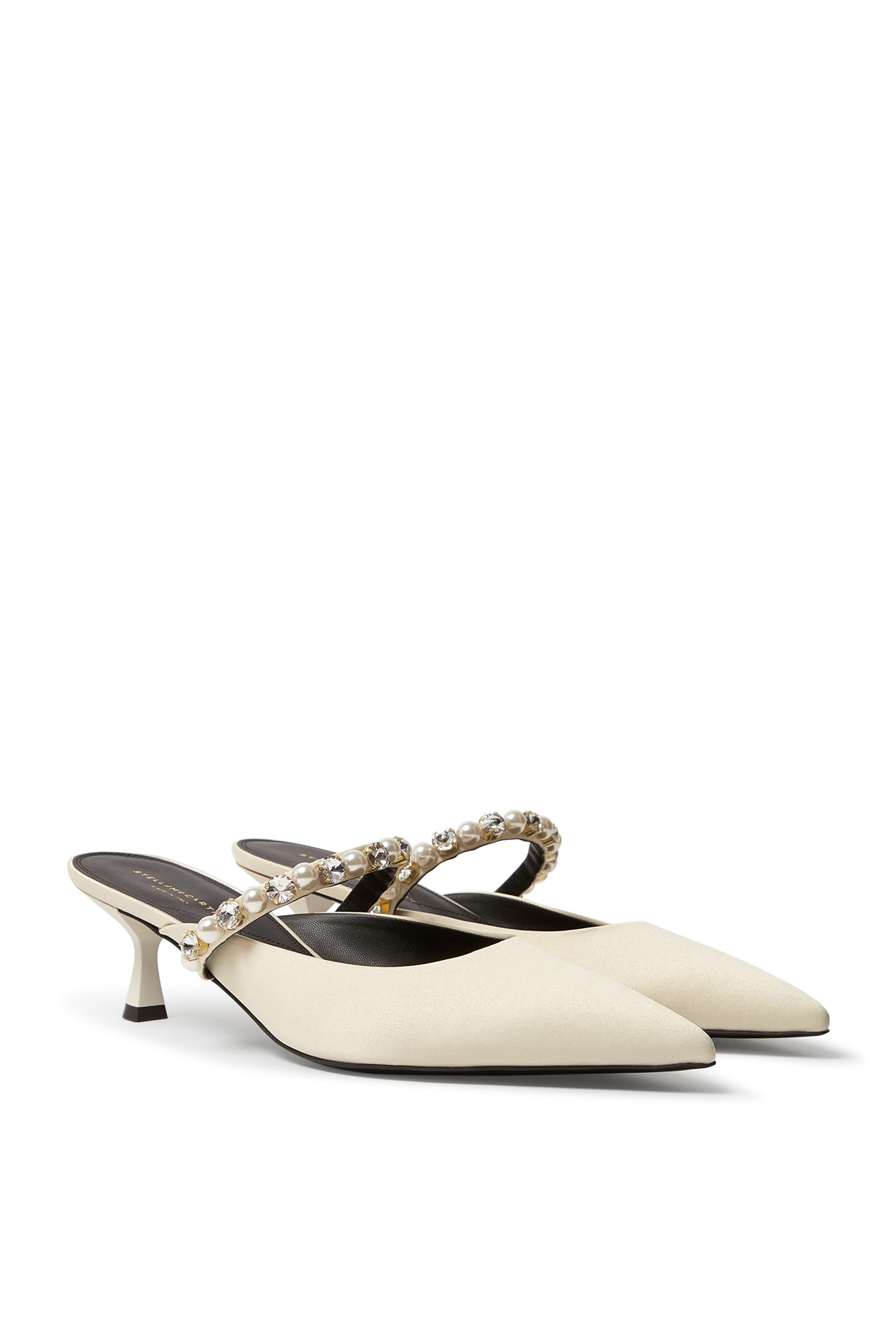 Elsa Pearl-Embellished Kitten Heels
