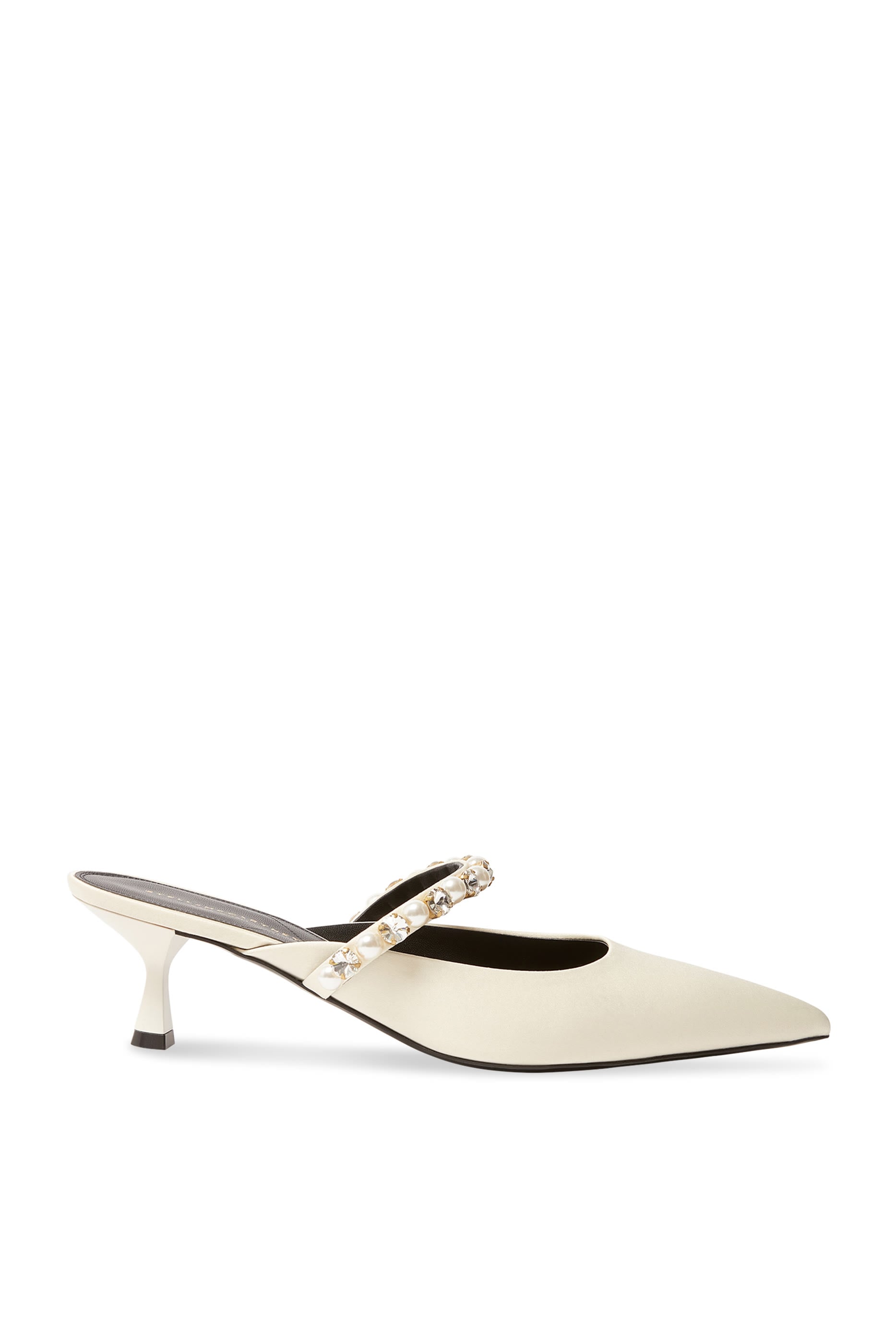 Elsa Pearl-Embellished Kitten Heels