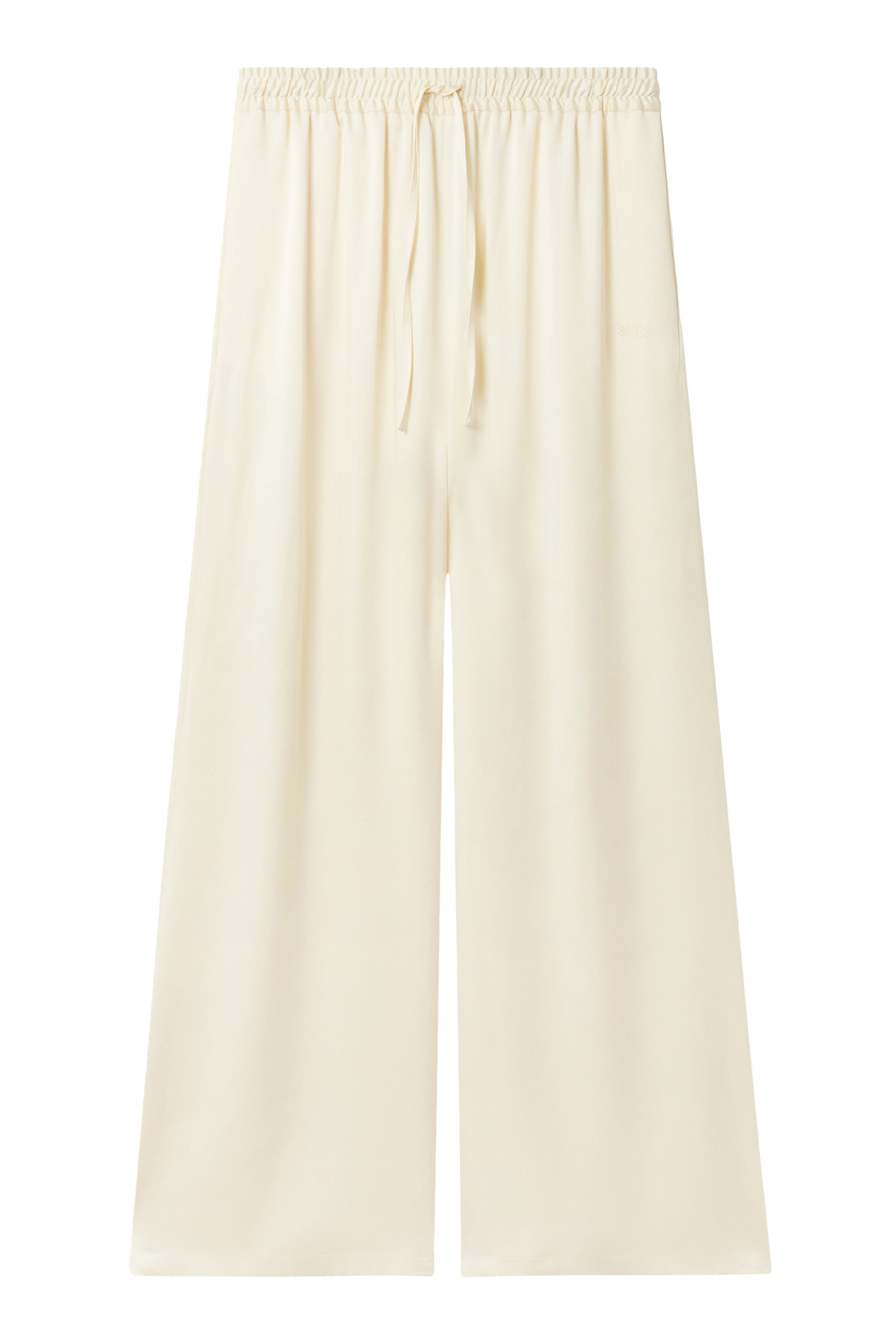  Oversized Drawstring Satin Trousers 