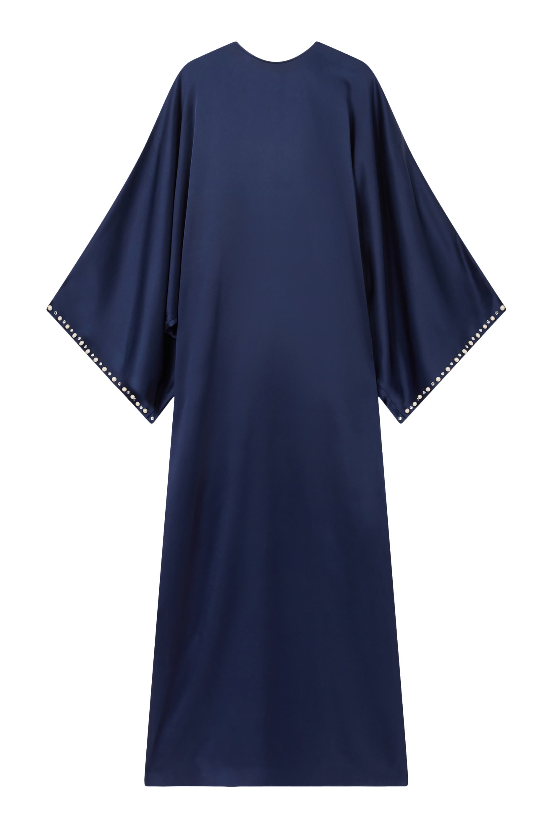 Pearl-Embellished Satin Maxi Dress 
